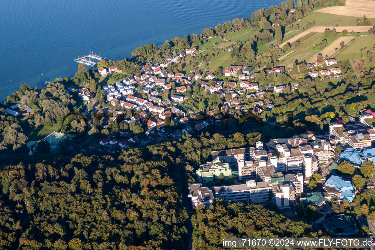 Vue aérienne de Zones riveraines de la région du lac de Constance à le quartier Egg in Konstanz dans le département Bade-Wurtemberg, Allemagne