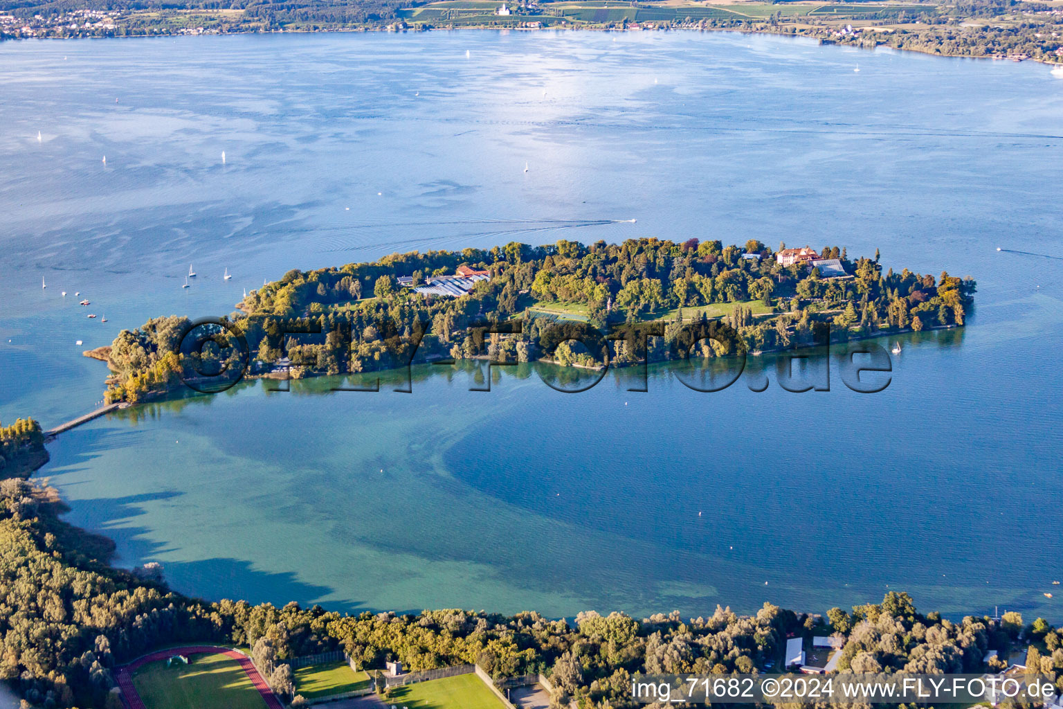 Vue aérienne de Mainau à le quartier Egg in Konstanz dans le département Bade-Wurtemberg, Allemagne