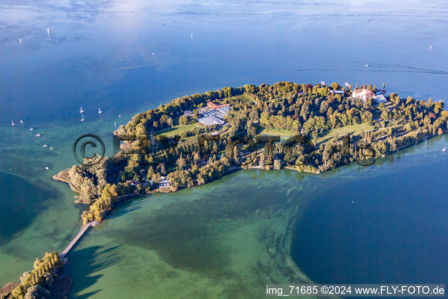 Vue aérienne de Mainau à le quartier Egg in Konstanz dans le département Bade-Wurtemberg, Allemagne