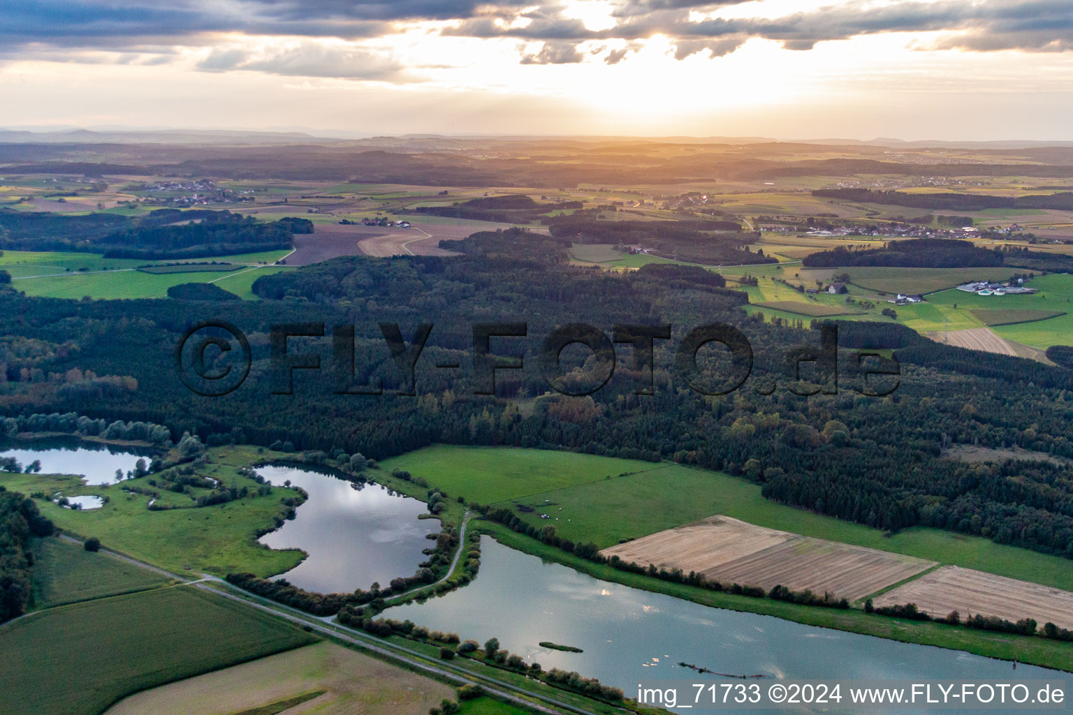 Photographie aérienne de Lacs de carrière de Sauldorf à Sauldorf dans le département Bade-Wurtemberg, Allemagne