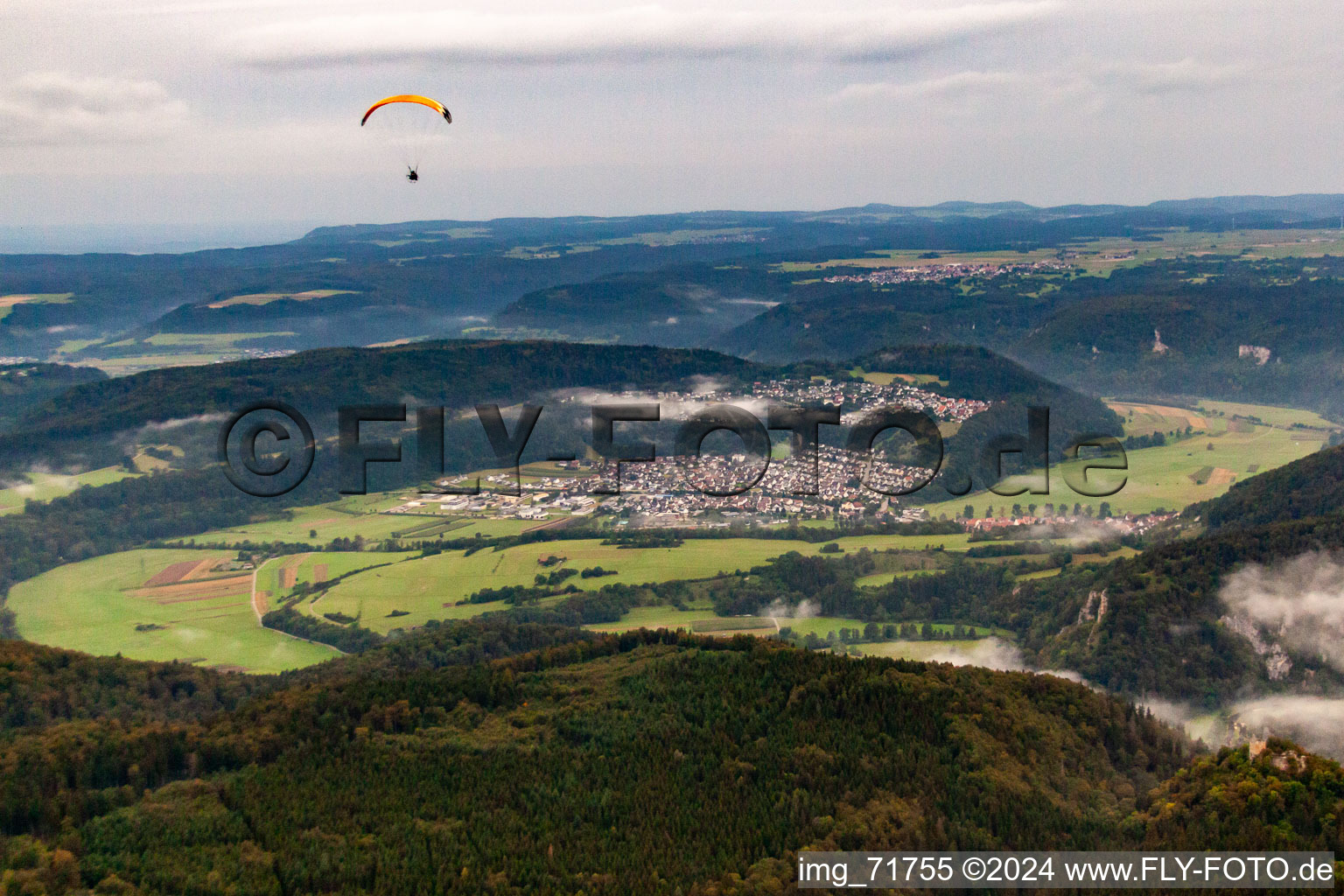 Fridingen an der Donau dans le département Bade-Wurtemberg, Allemagne vue d'en haut