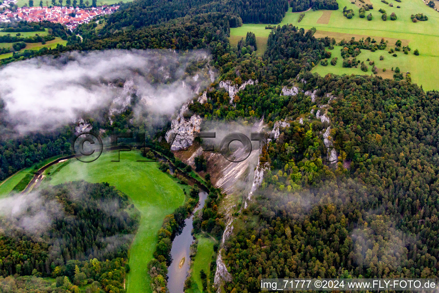 Vue oblique de Percée du Danube à Buchheim dans le département Bade-Wurtemberg, Allemagne