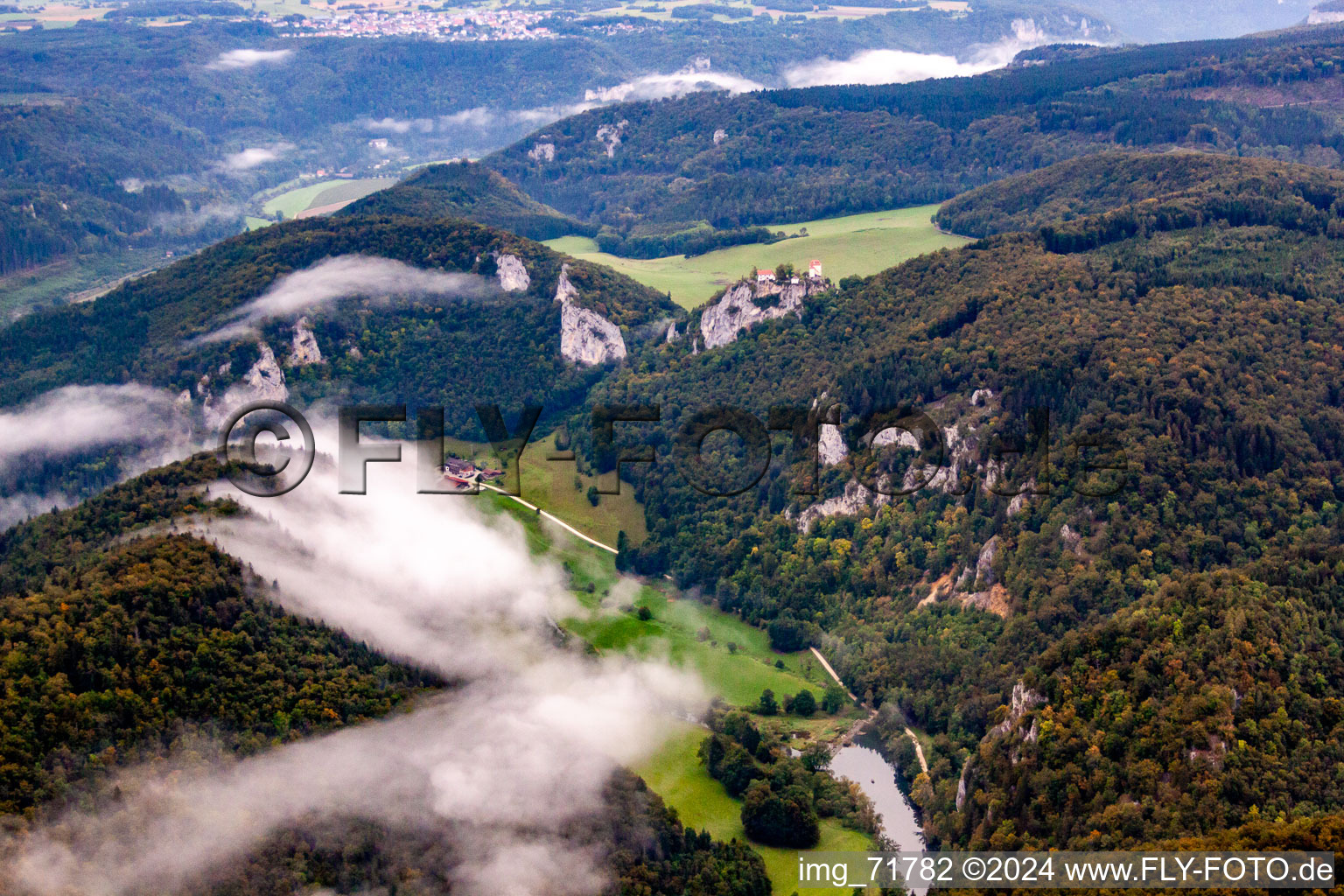 Vue aérienne de Percée du Danube à Fridingen an der Donau dans le département Bade-Wurtemberg, Allemagne