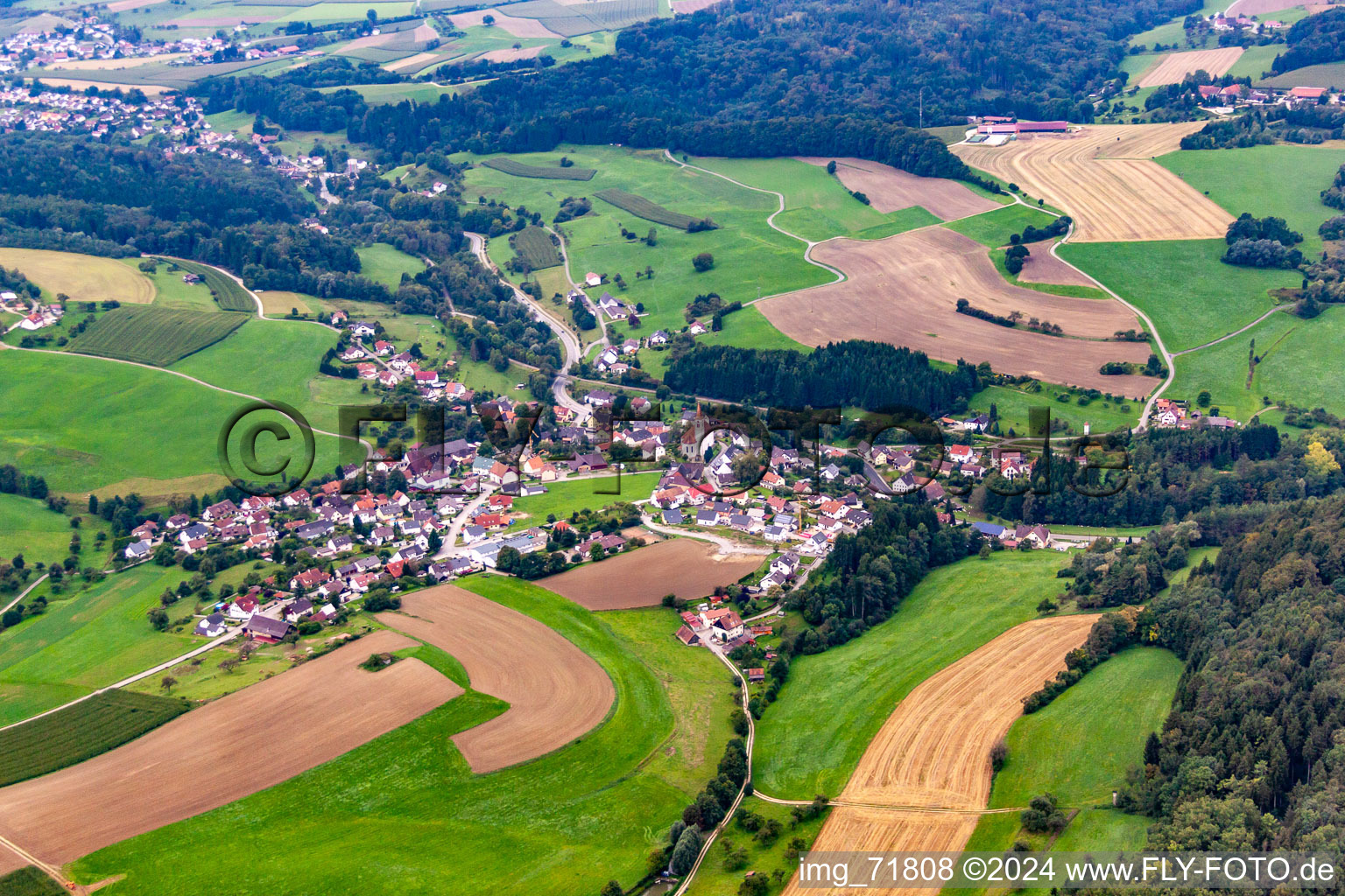 Vue aérienne de Quartier Hoppetenzell in Stockach dans le département Bade-Wurtemberg, Allemagne