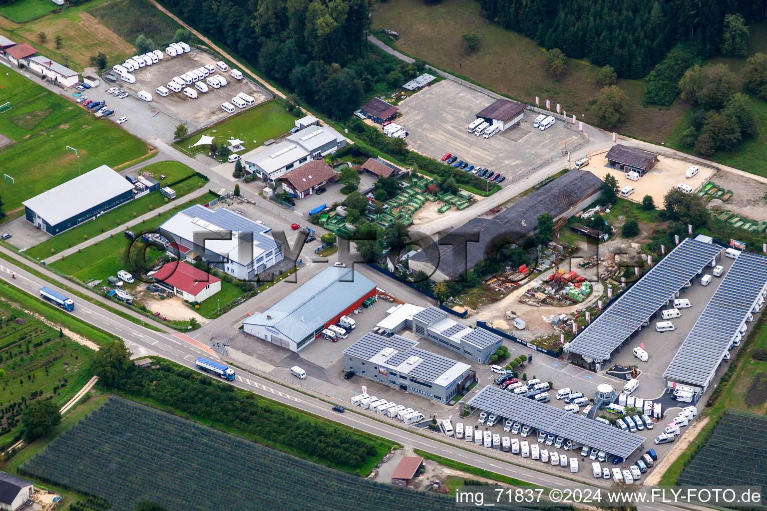 Vue aérienne de Centre de caravanes Burmeister à le quartier Ludwigshafen in Bodman-Ludwigshafen dans le département Bade-Wurtemberg, Allemagne