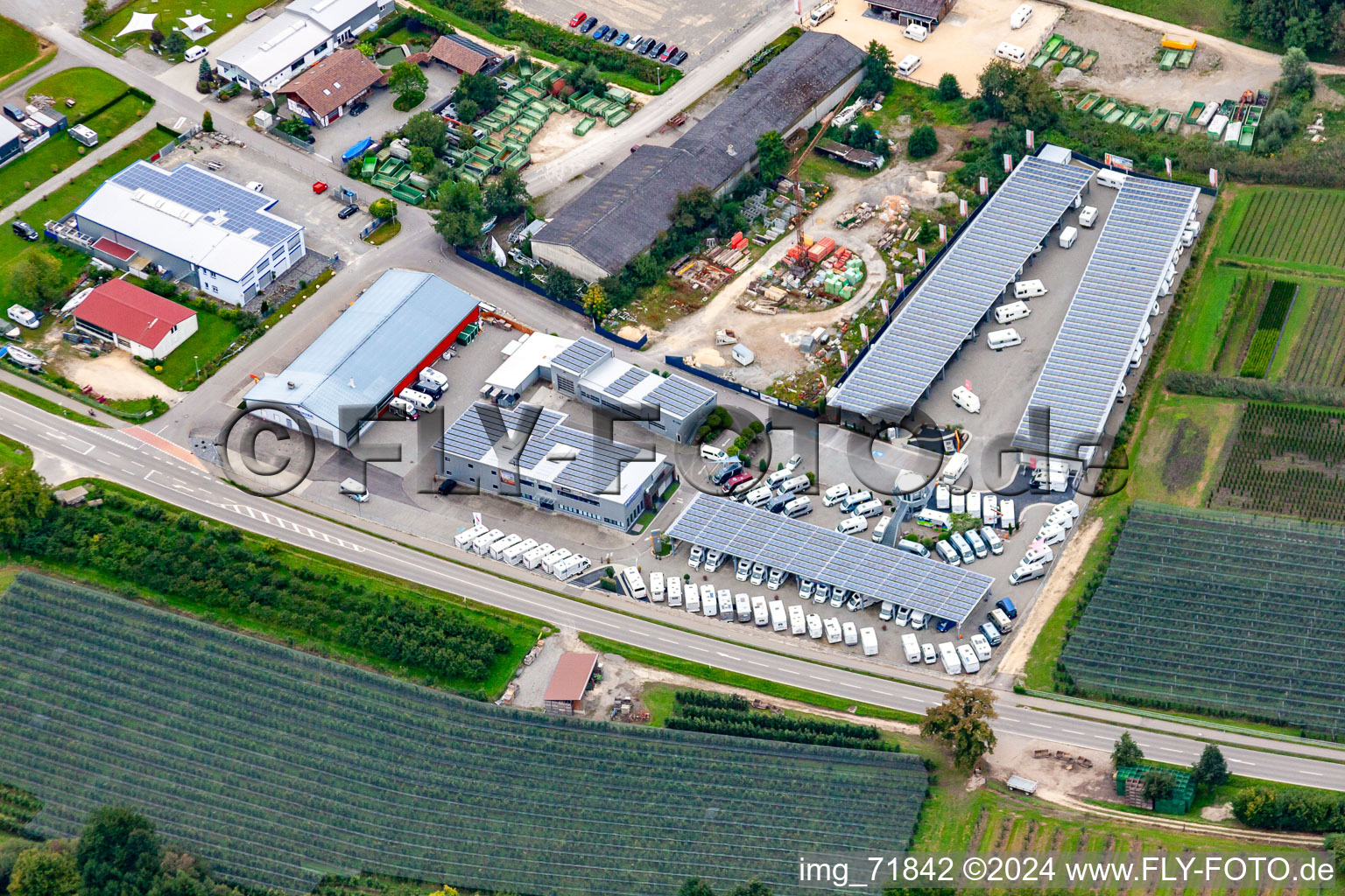 Vue aérienne de Centre de caravanes Burmeister à le quartier Ludwigshafen in Bodman-Ludwigshafen dans le département Bade-Wurtemberg, Allemagne