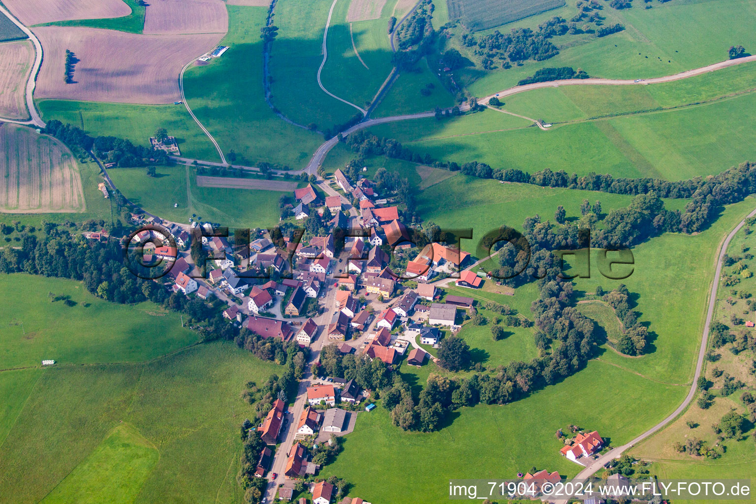 Vue aérienne de Quartier Kottspiel in Bühlertann dans le département Bade-Wurtemberg, Allemagne