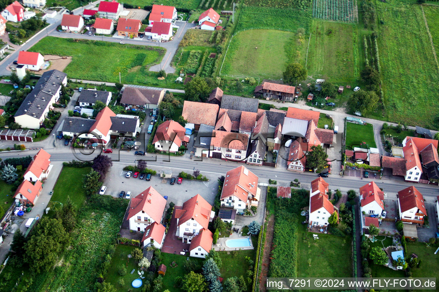 Vue oblique de Hergersweiler dans le département Rhénanie-Palatinat, Allemagne