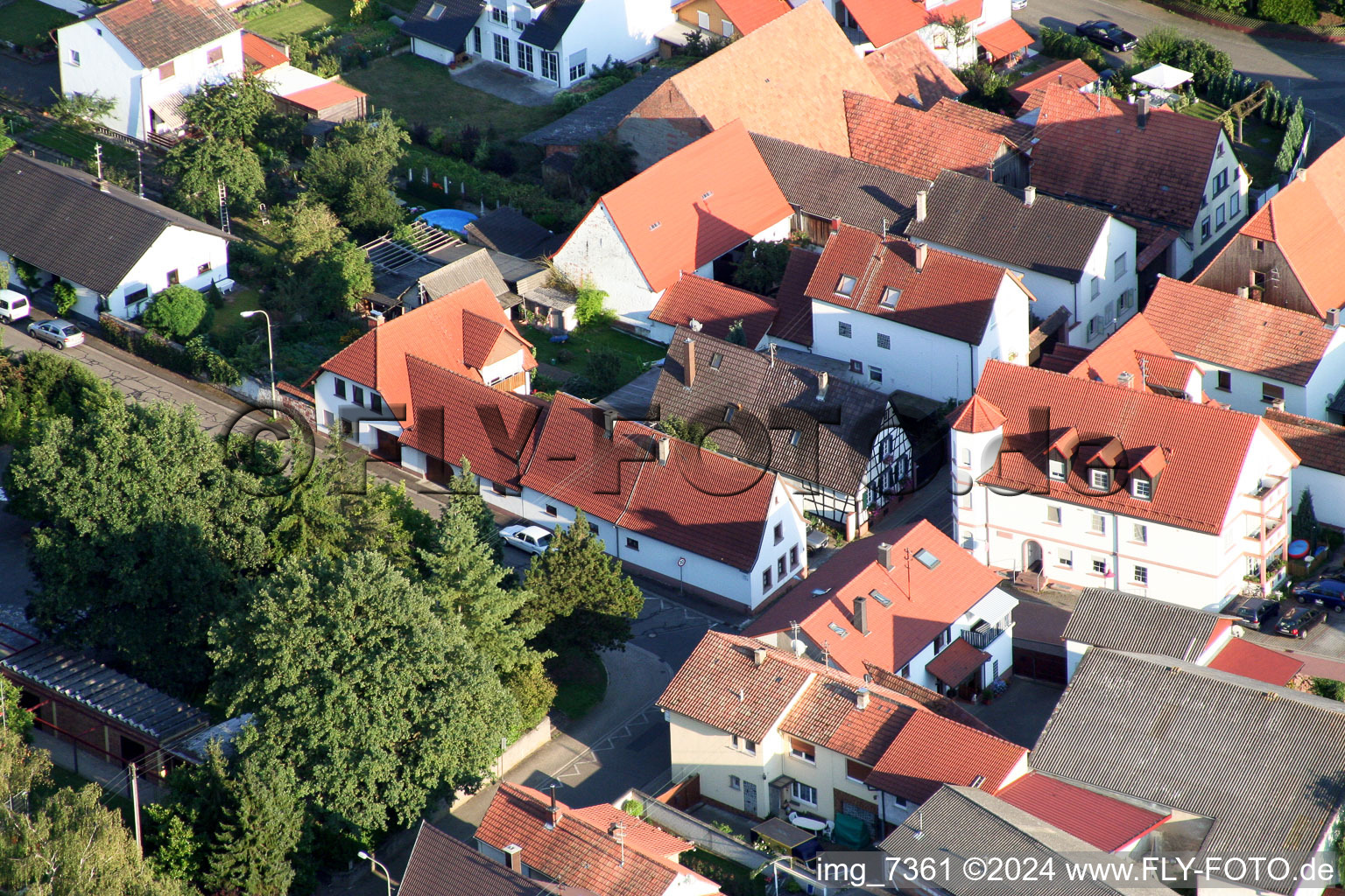 Minfeld dans le département Rhénanie-Palatinat, Allemagne du point de vue du drone