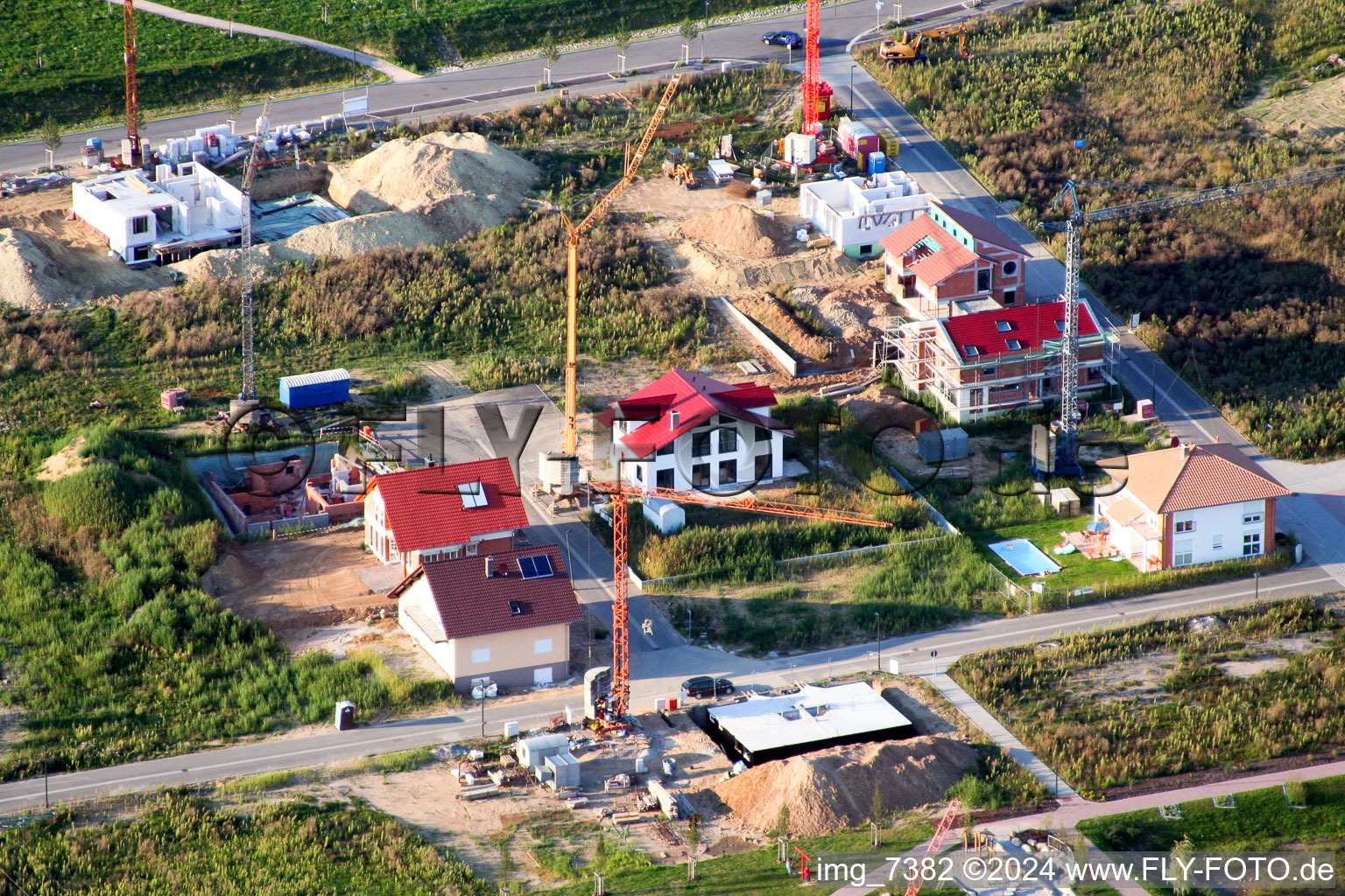 Vue d'oiseau de Nouvelle zone de développement sur le Höhenweg à Kandel dans le département Rhénanie-Palatinat, Allemagne