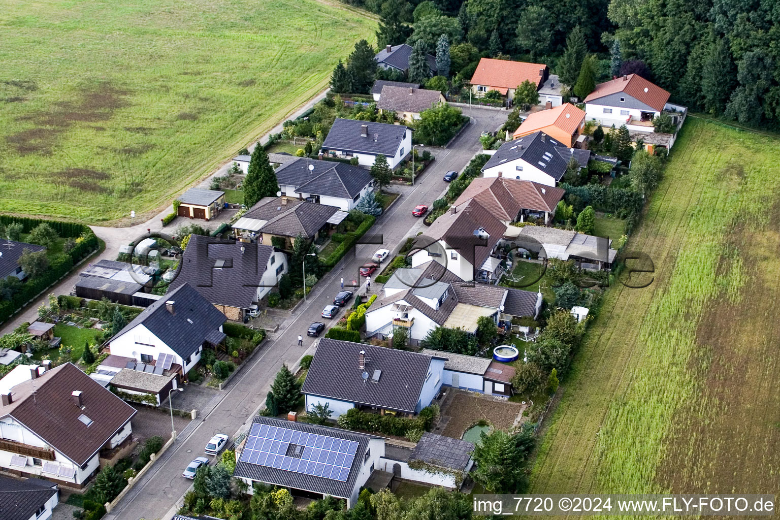 Vue oblique de Waldstr. à Erlenbach bei Kandel dans le département Rhénanie-Palatinat, Allemagne