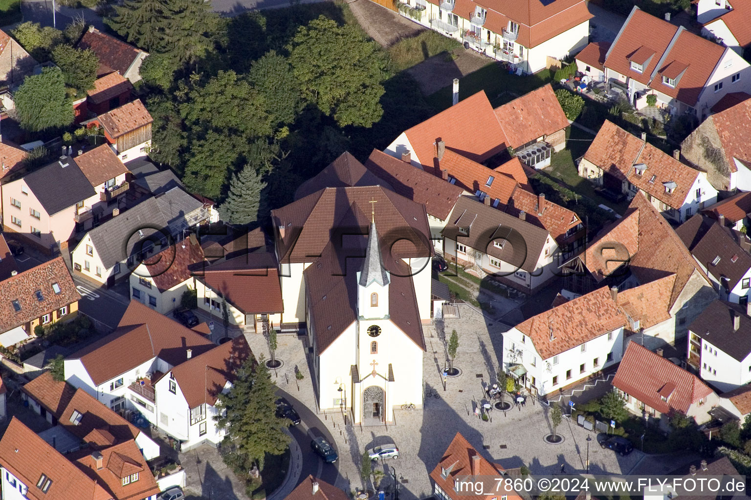 Vue aérienne de Quartier Maximiliansau in Wörth am Rhein dans le département Rhénanie-Palatinat, Allemagne