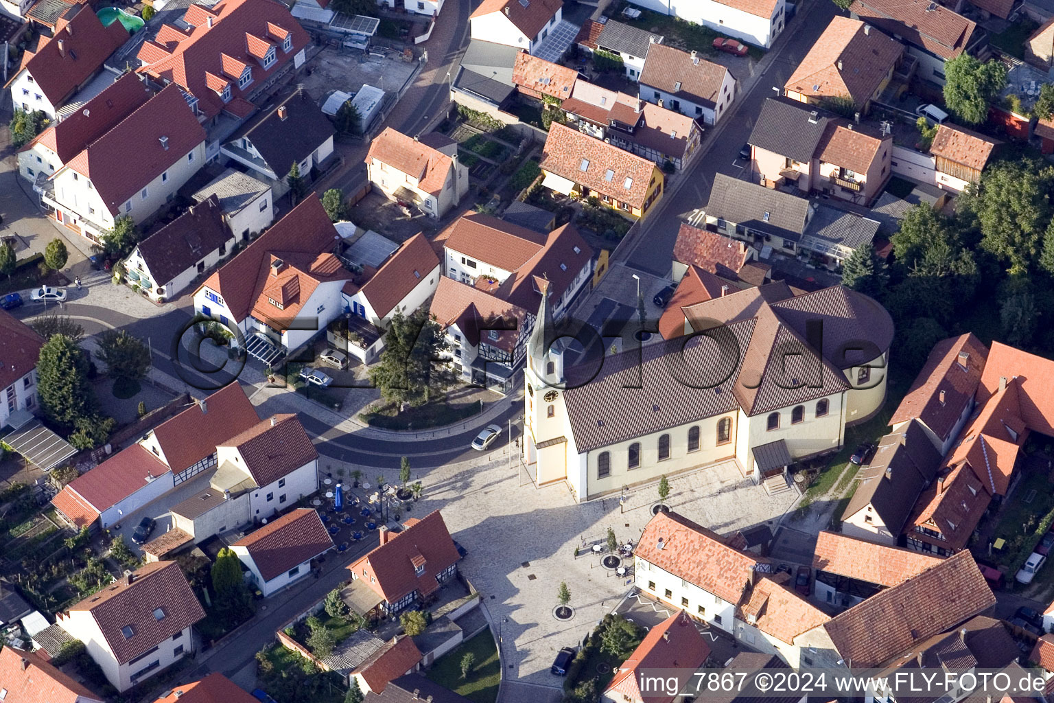 Vue oblique de Quartier Maximiliansau in Wörth am Rhein dans le département Rhénanie-Palatinat, Allemagne