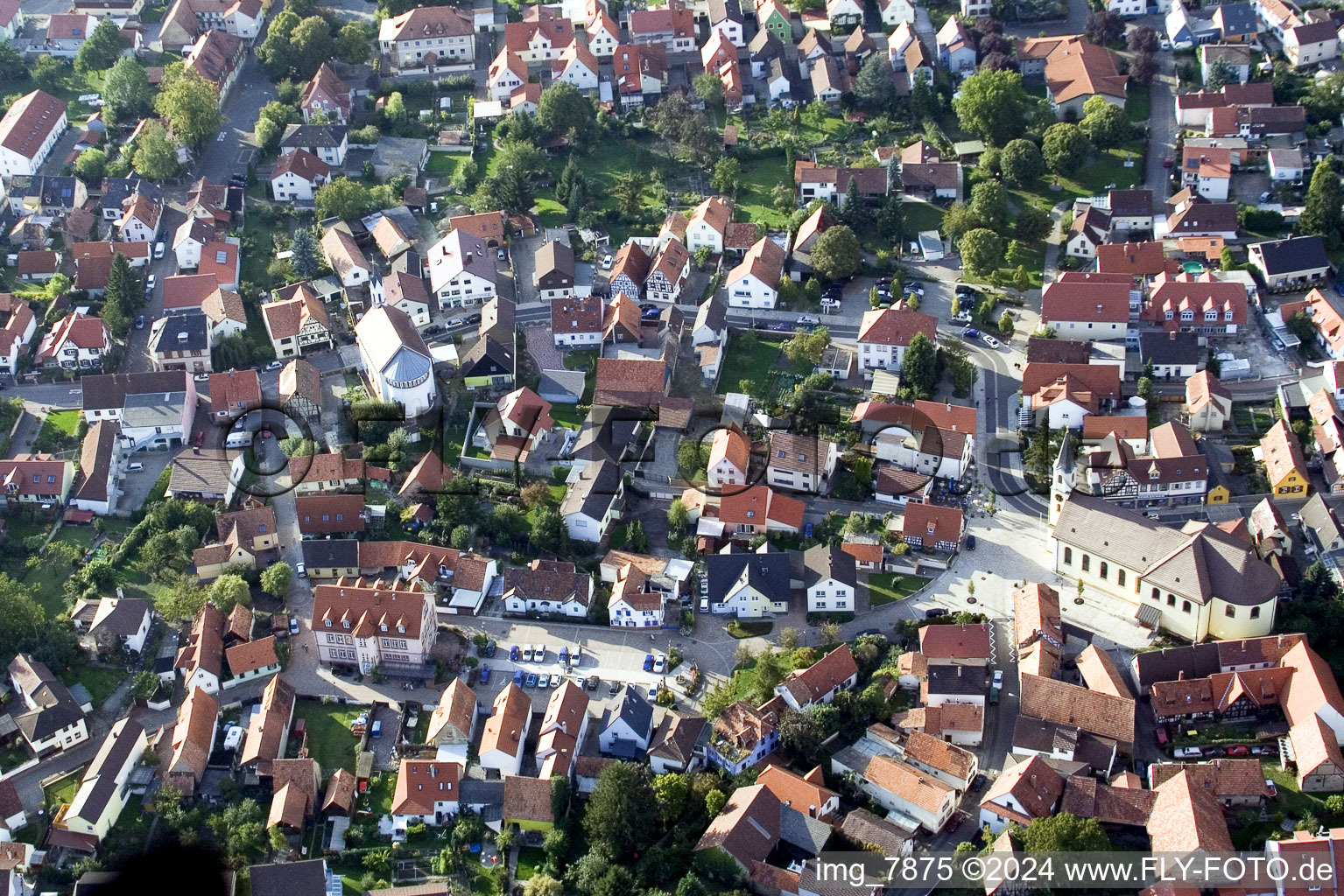 Quartier Maximiliansau in Wörth am Rhein dans le département Rhénanie-Palatinat, Allemagne d'en haut