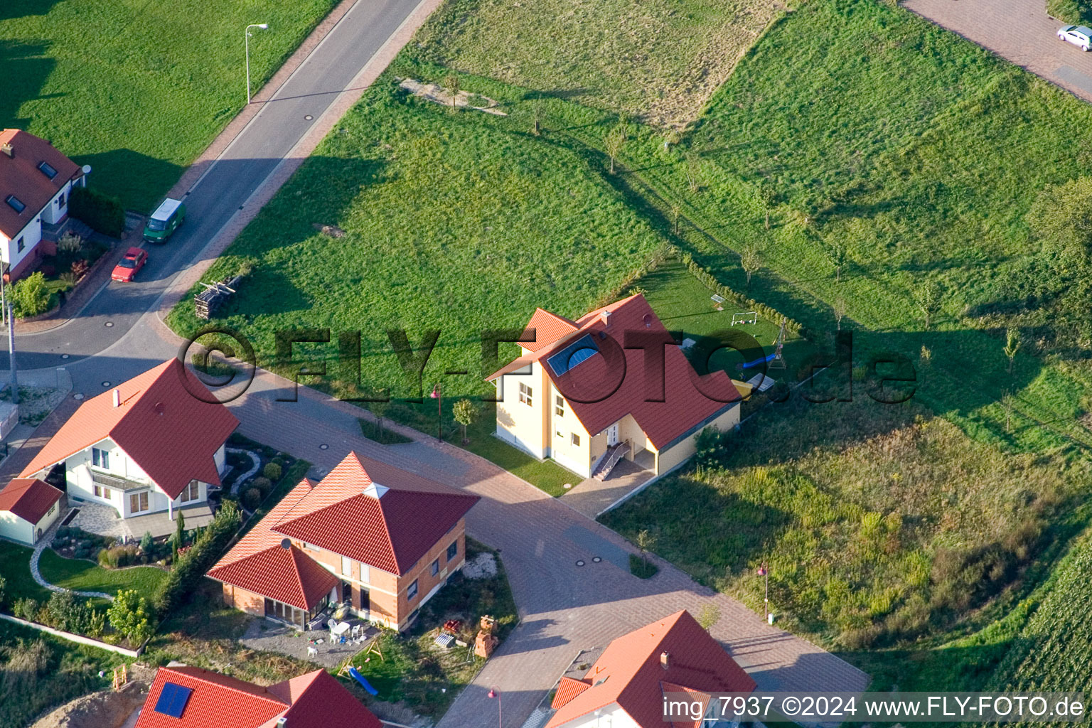 Vue oblique de Neuburg dans le département Rhénanie-Palatinat, Allemagne