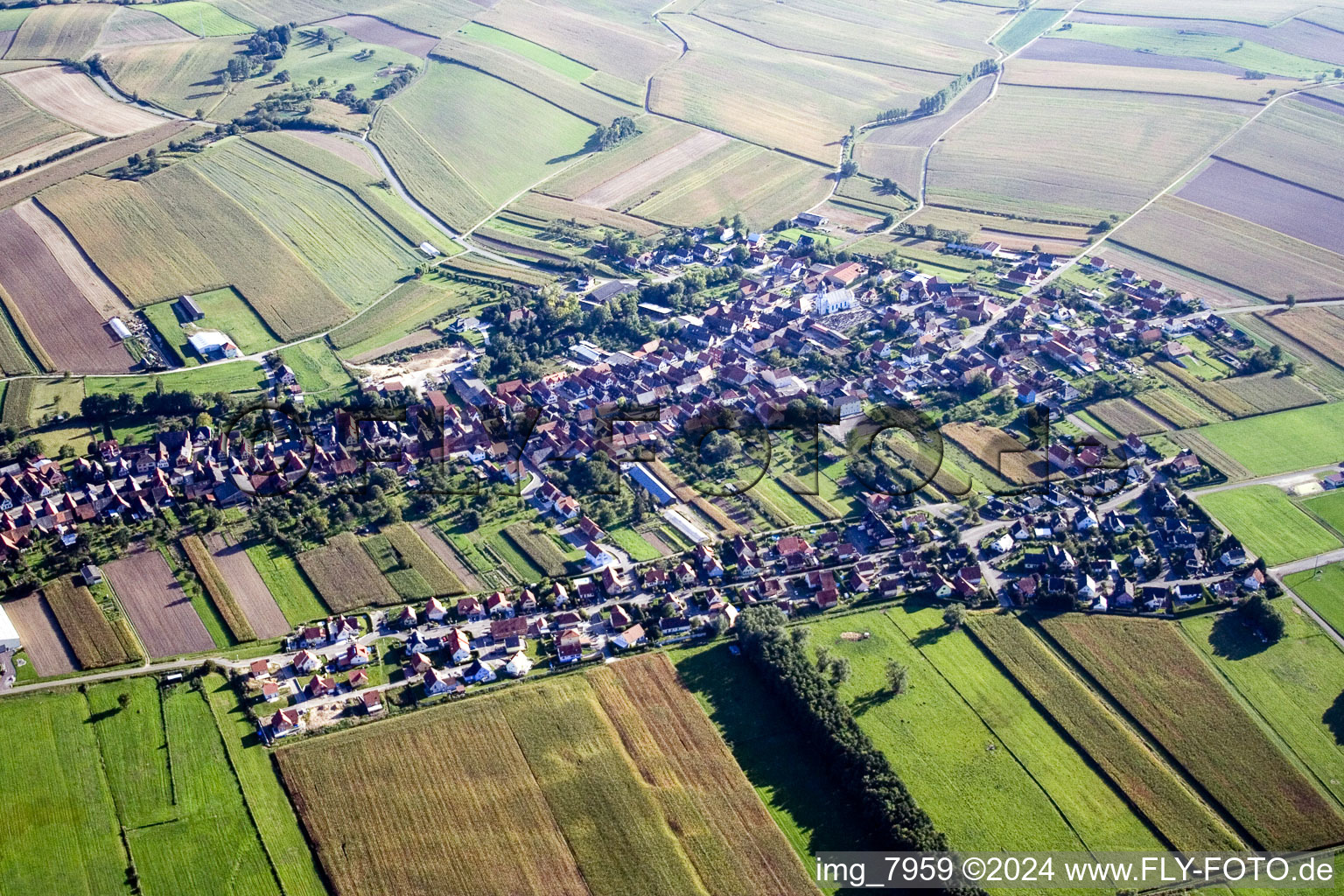 Vue oblique de Salmbach dans le département Bas Rhin, France