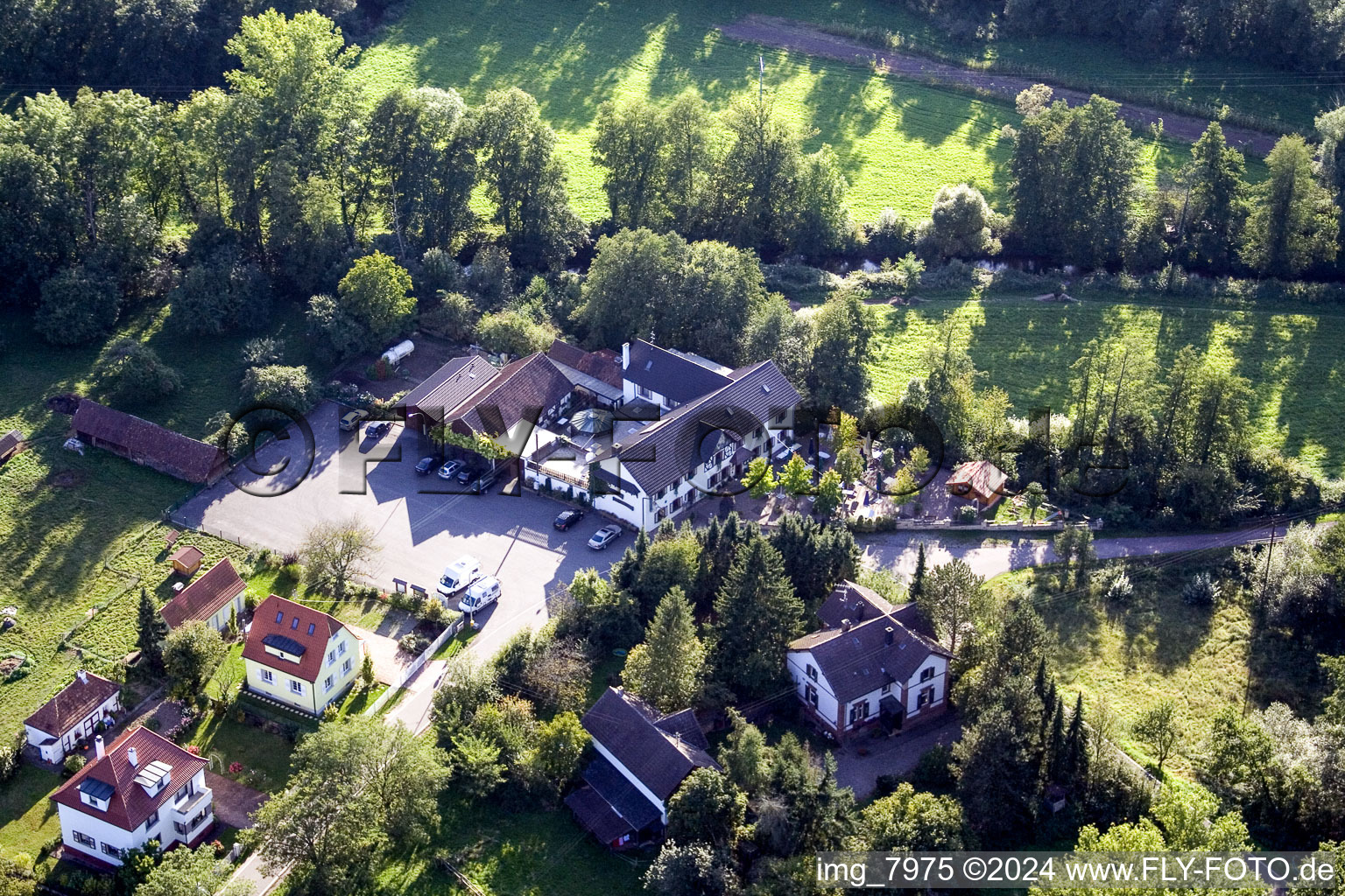 Bienwaldmühle dans le département Rhénanie-Palatinat, Allemagne vue d'en haut