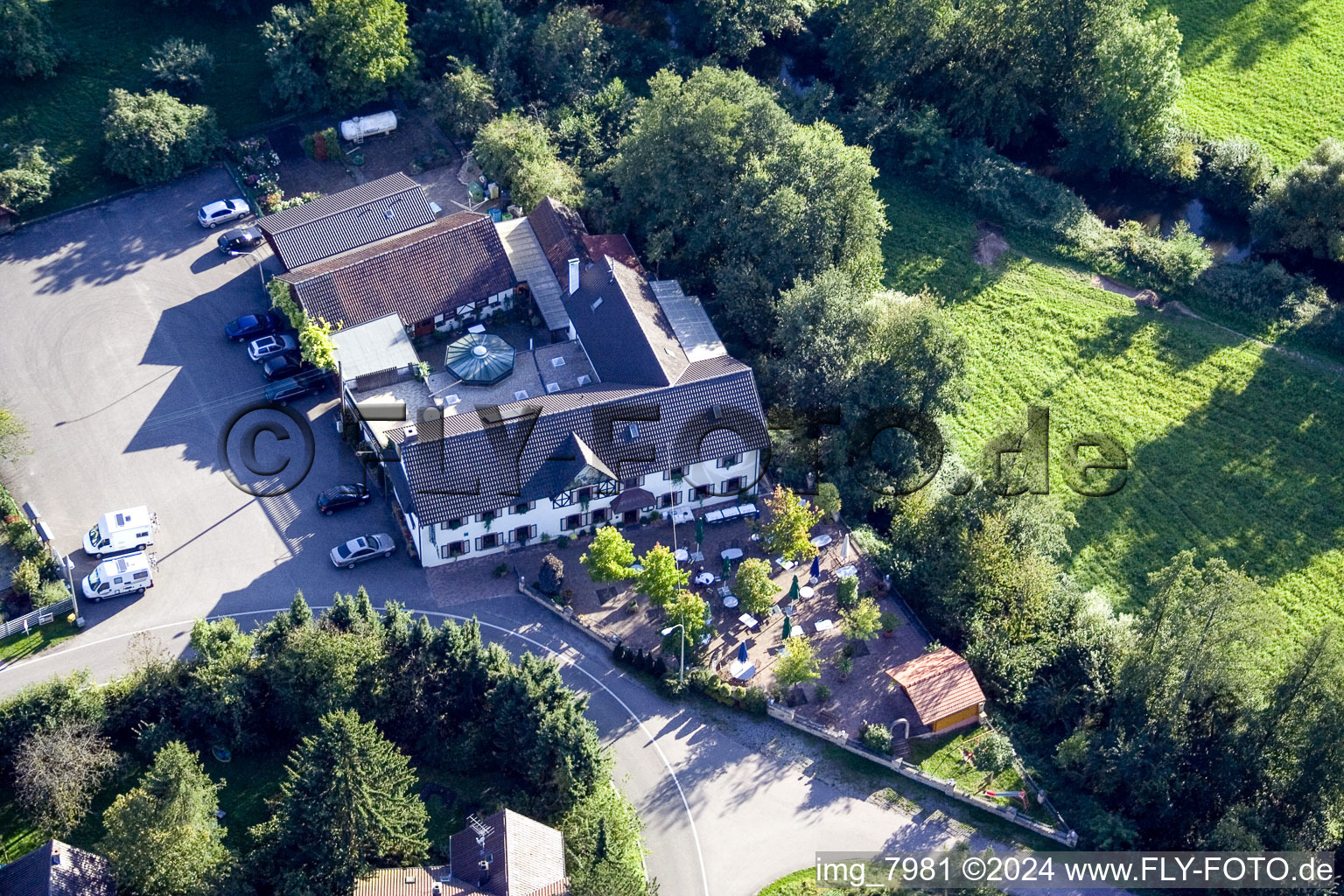 Bienwaldmühle dans le département Rhénanie-Palatinat, Allemagne depuis l'avion