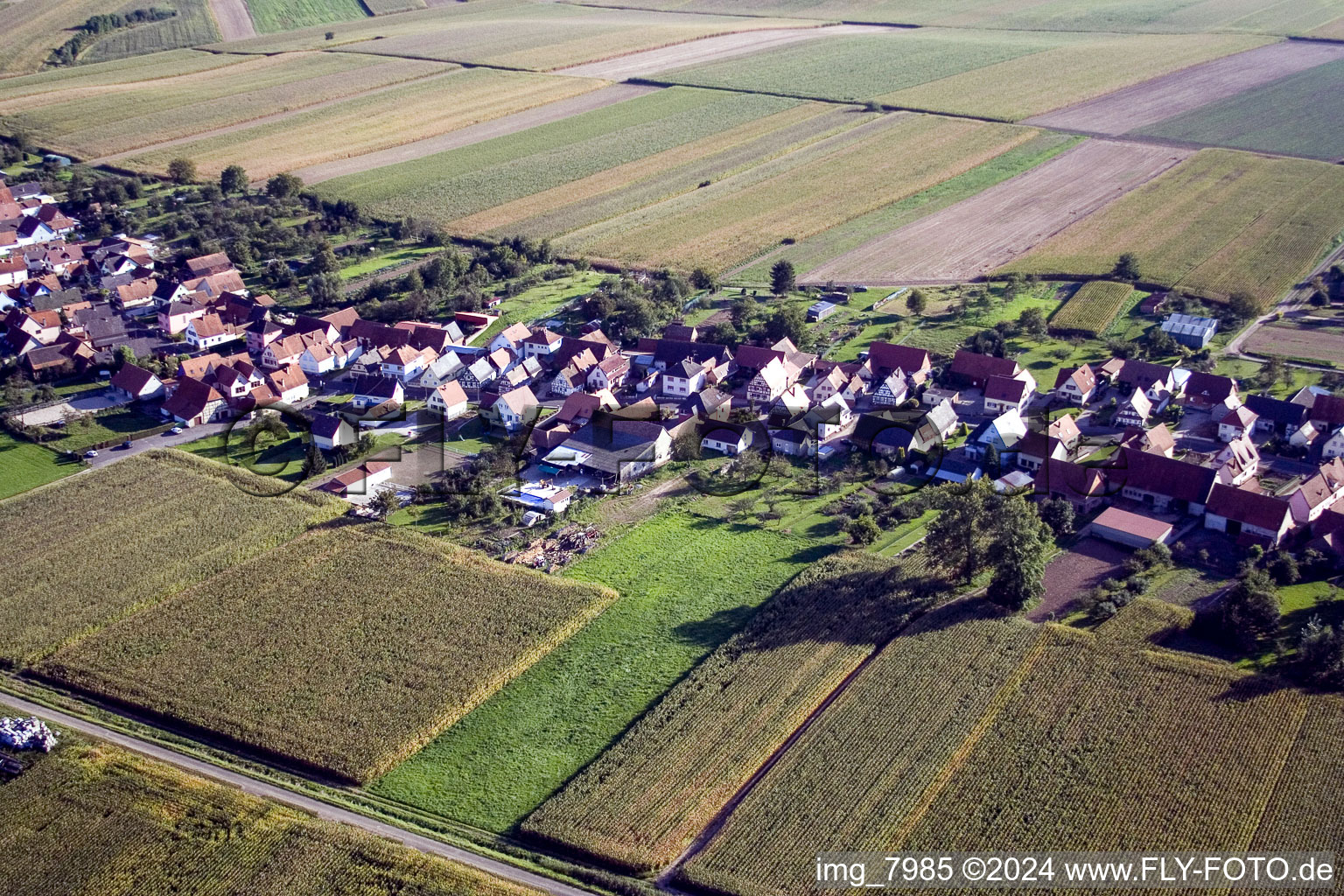 Vue aérienne de Schleithal dans le département Bas Rhin, France