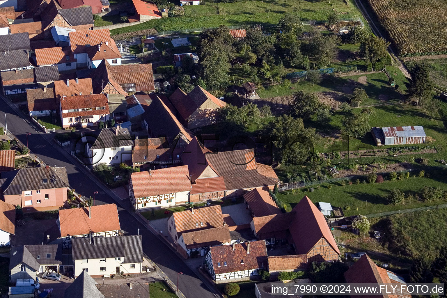 Vue oblique de Schleithal dans le département Bas Rhin, France