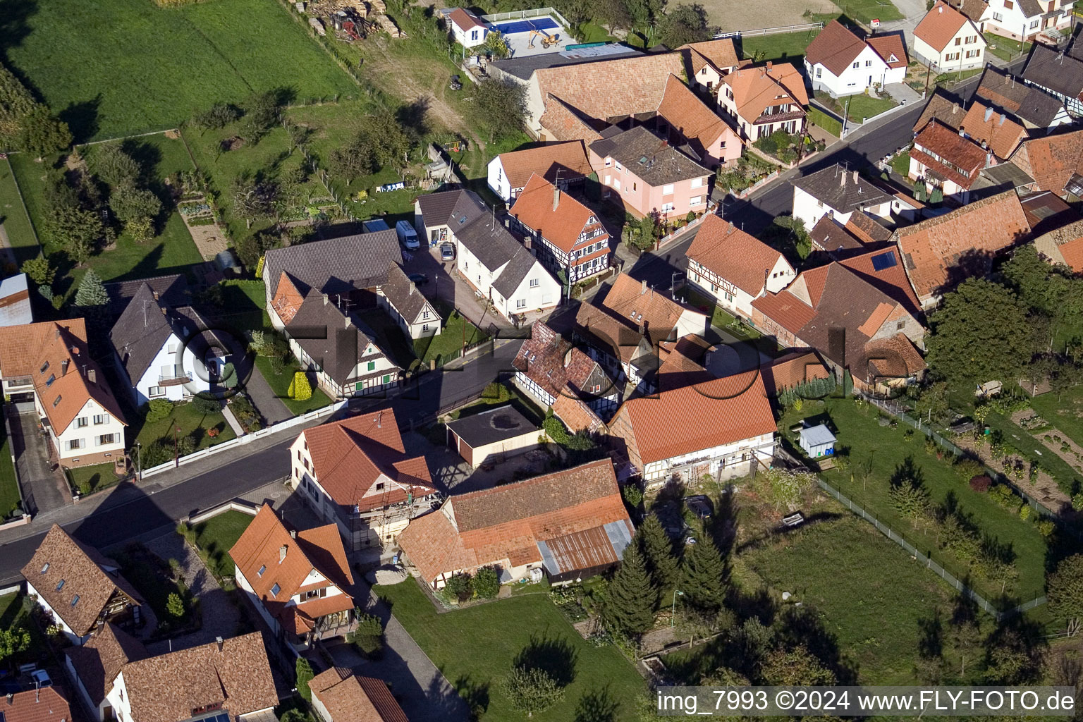 Schleithal dans le département Bas Rhin, France hors des airs