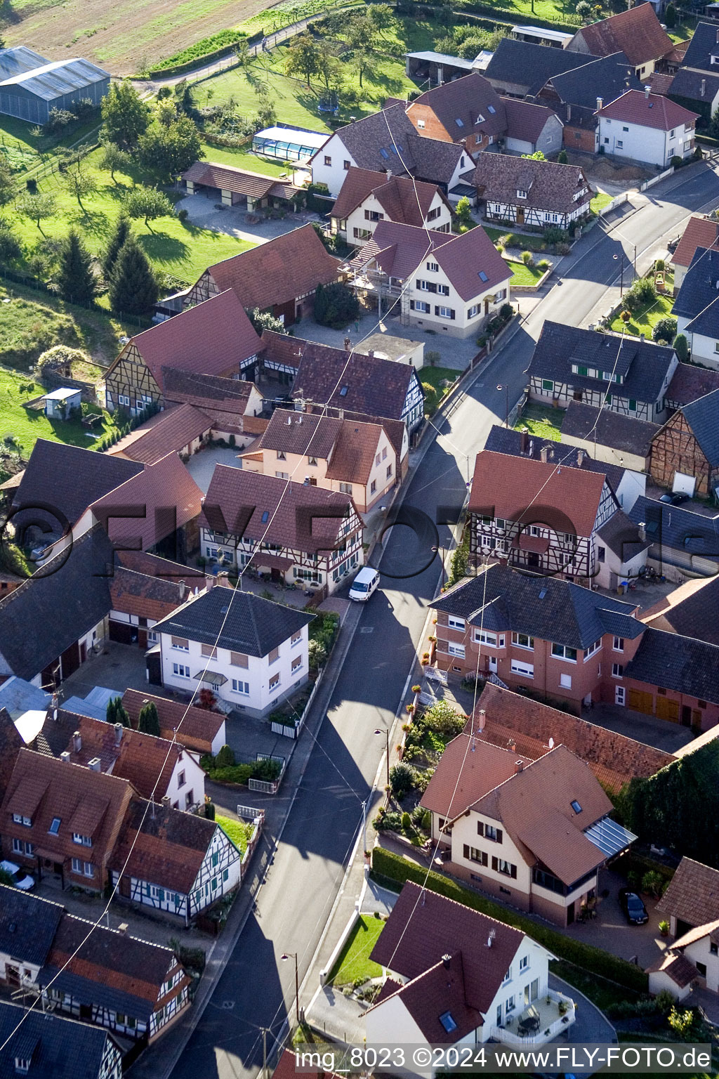 Schleithal dans le département Bas Rhin, France du point de vue du drone