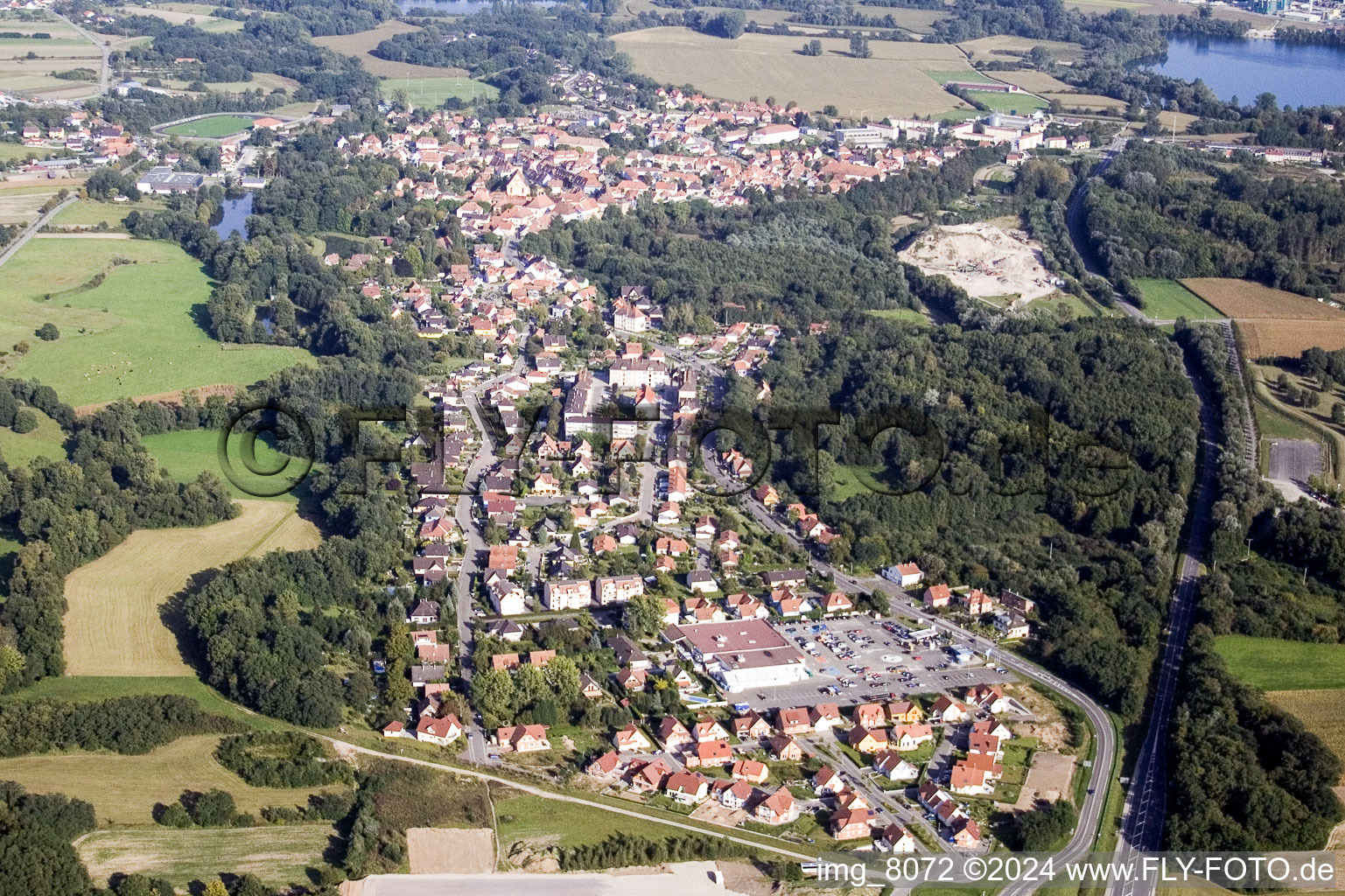 Image drone de Lauterbourg dans le département Bas Rhin, France