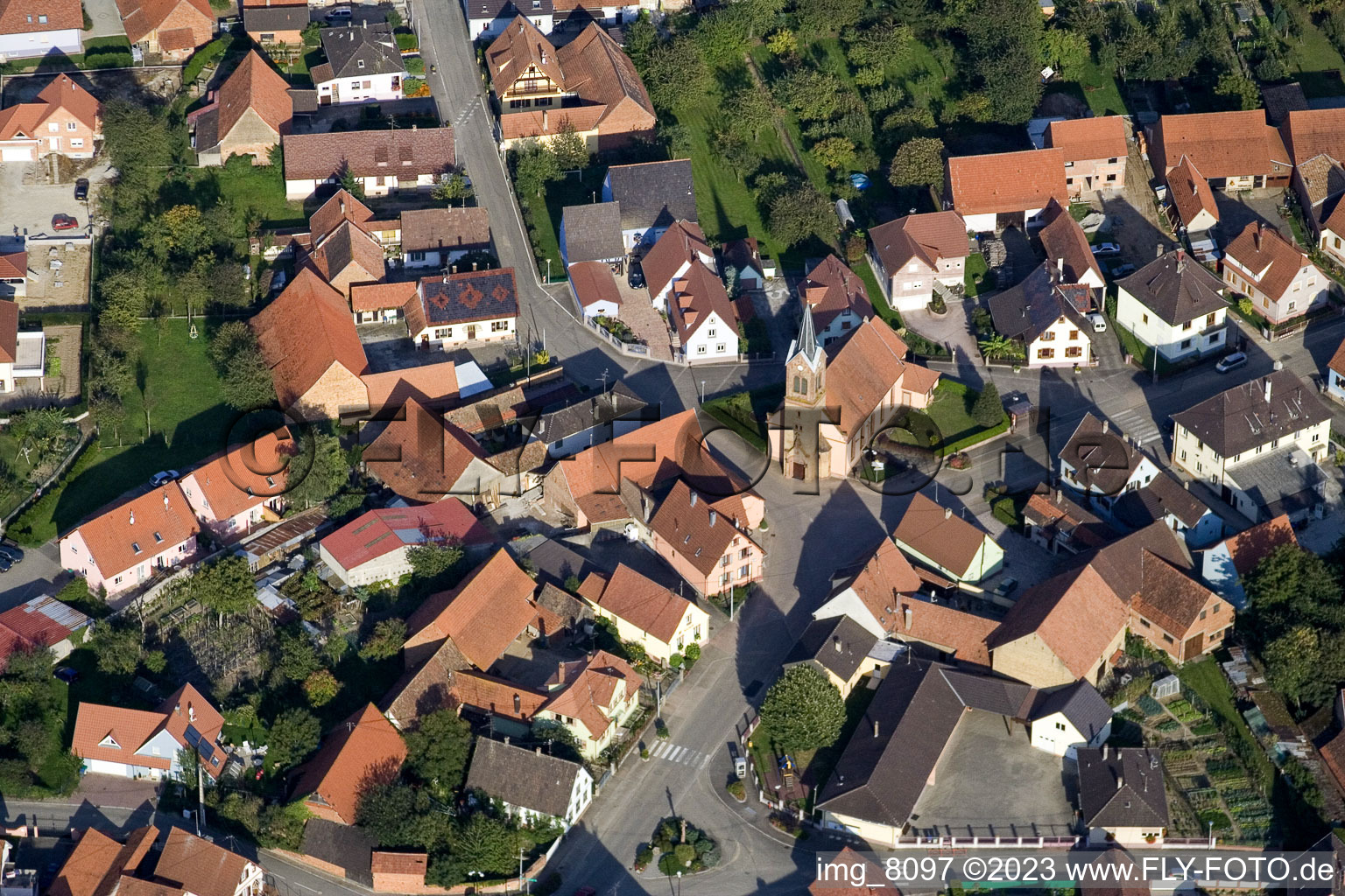 Photographie aérienne de Schaffhouse près de Seltz à Schaffhouse-près-Seltz dans le département Bas Rhin, France