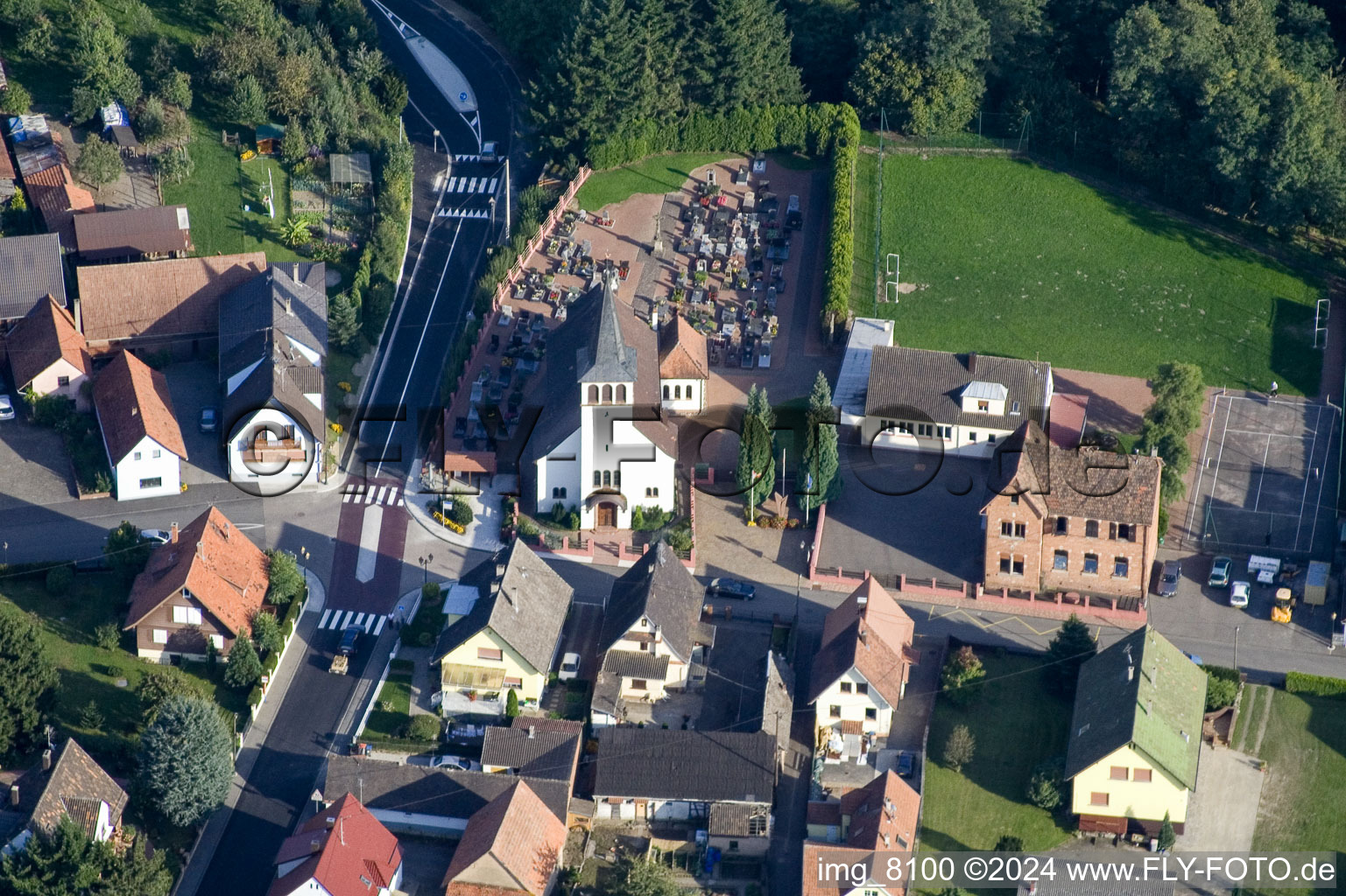 De l'ouest à Kesseldorf dans le département Bas Rhin, France vue d'en haut