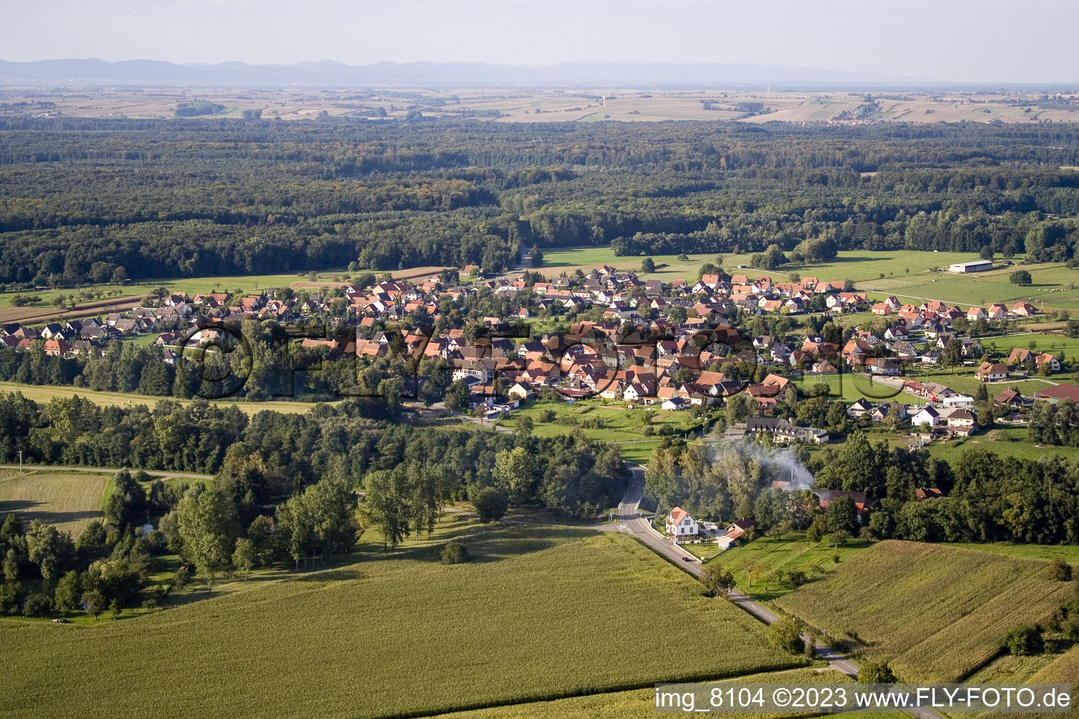 Forstfeld dans le département Bas Rhin, France d'en haut