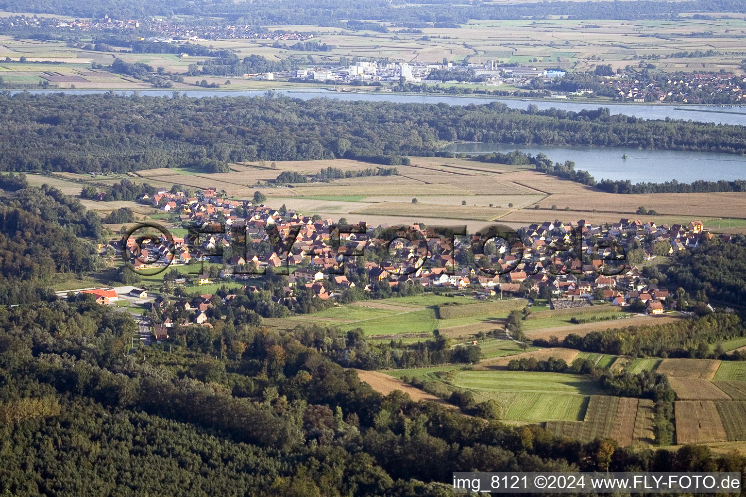 Fort-Louis dans le département Bas Rhin, France d'un drone