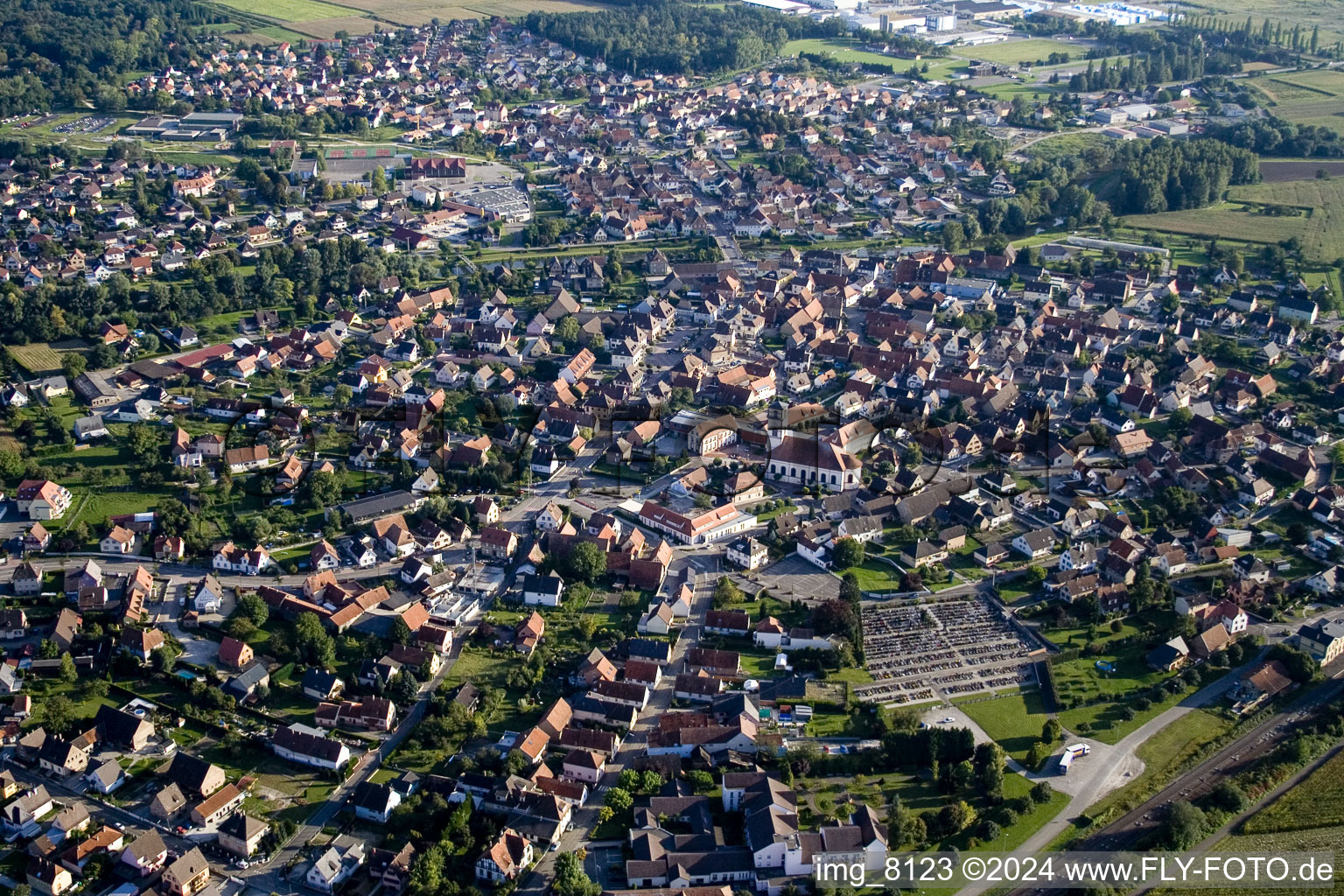 Drusenheim dans le département Bas Rhin, France hors des airs