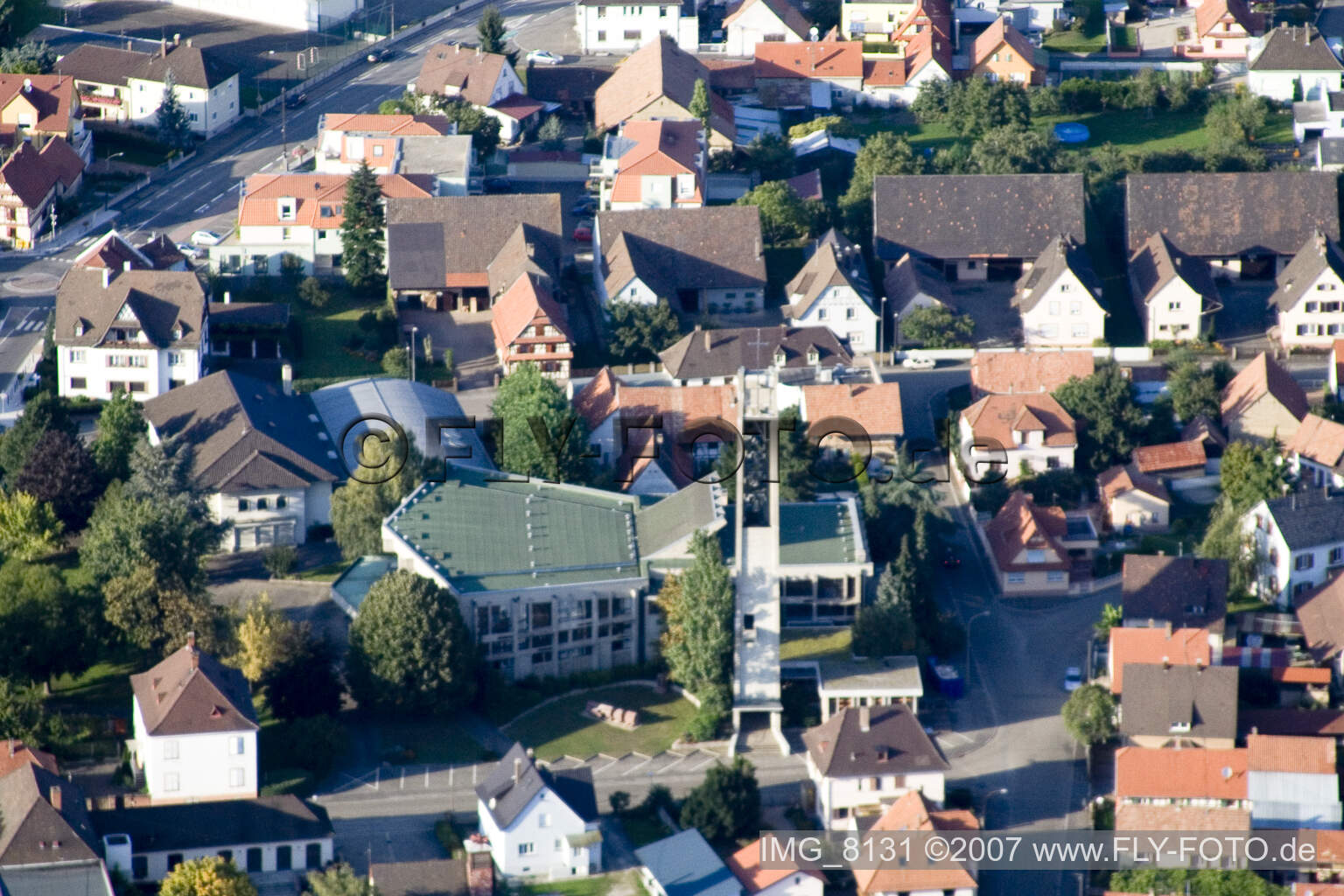 Photographie aérienne de Offendorf dans le département Bas Rhin, France