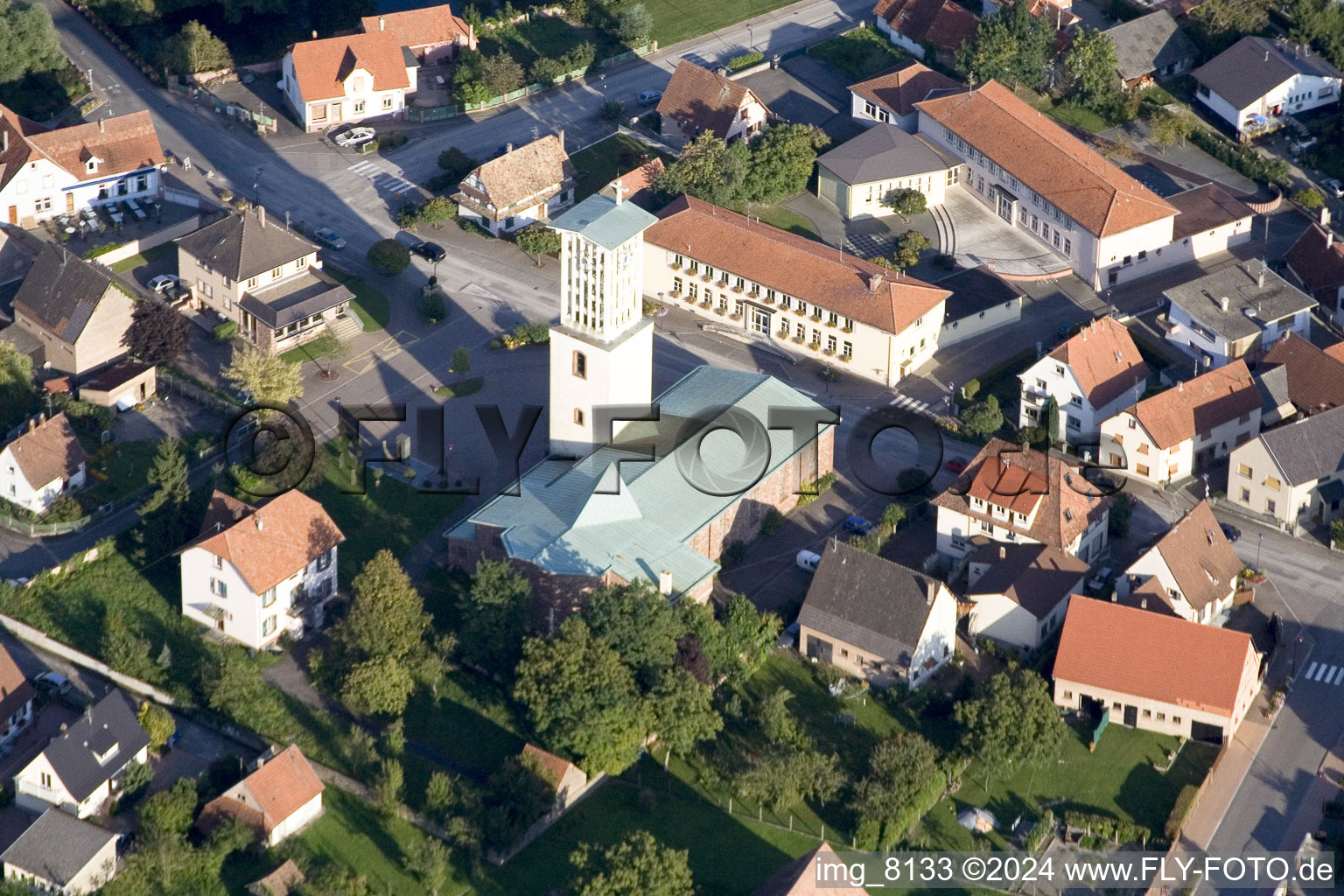 Offendorf dans le département Bas Rhin, France d'en haut