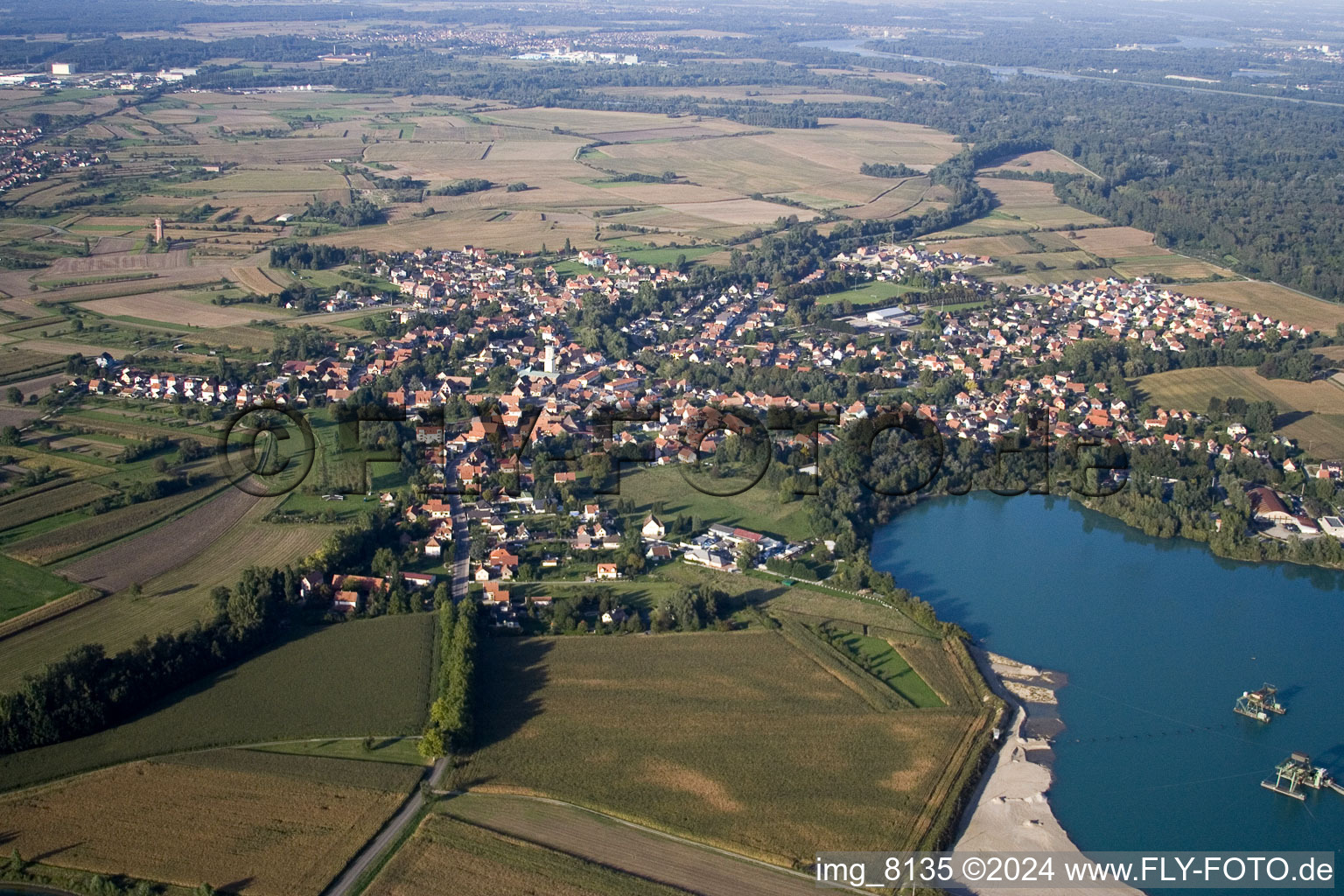 Offendorf dans le département Bas Rhin, France hors des airs