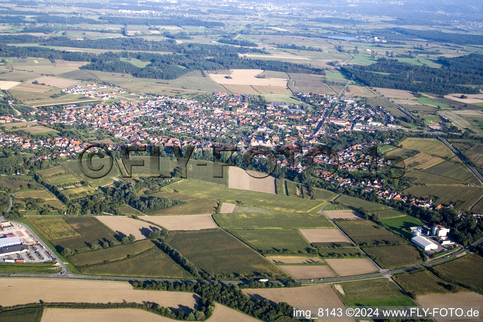 Quartier Freistett in Rheinau dans le département Bade-Wurtemberg, Allemagne hors des airs