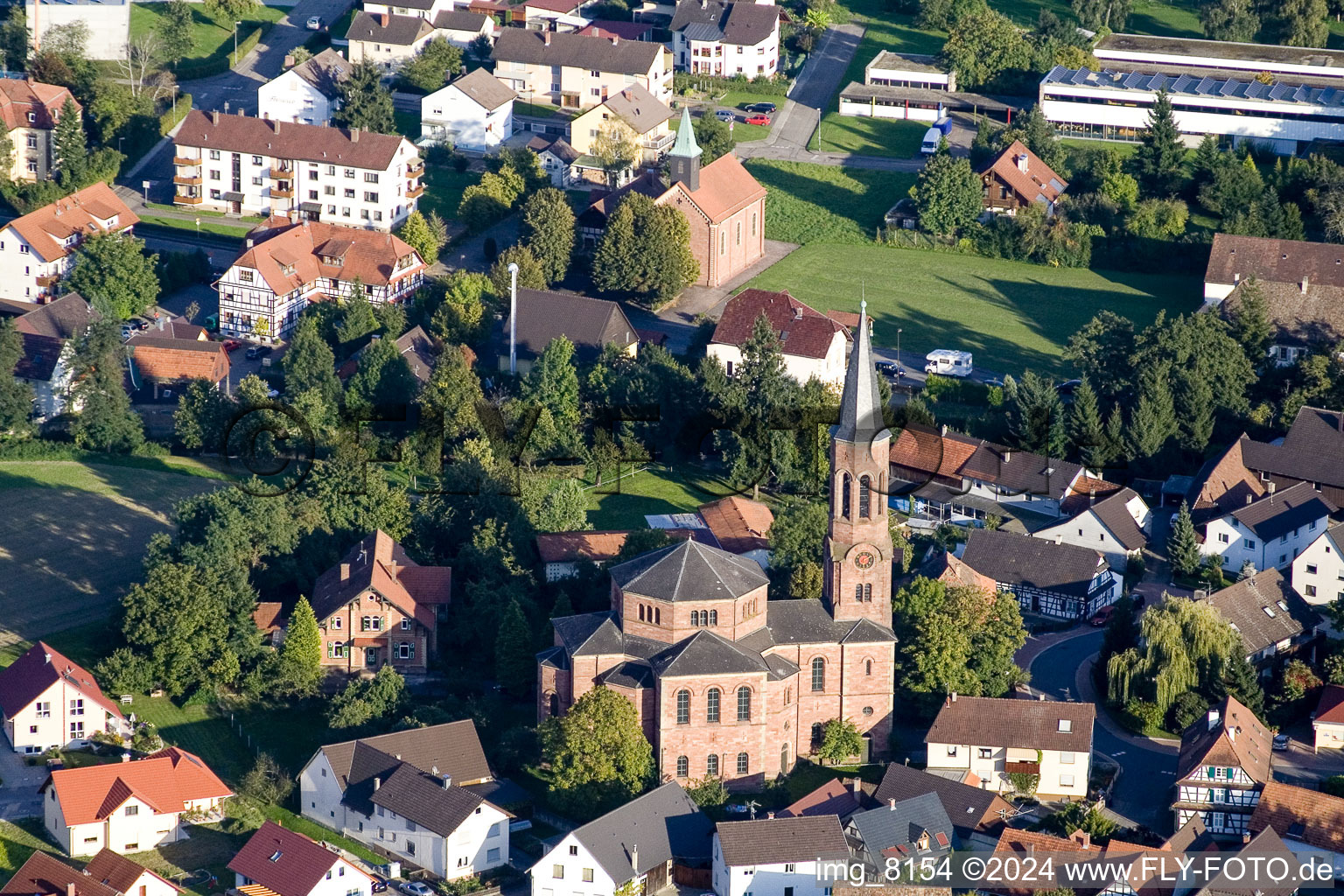 Quartier Rheinbischofsheim in Rheinau dans le département Bade-Wurtemberg, Allemagne depuis l'avion