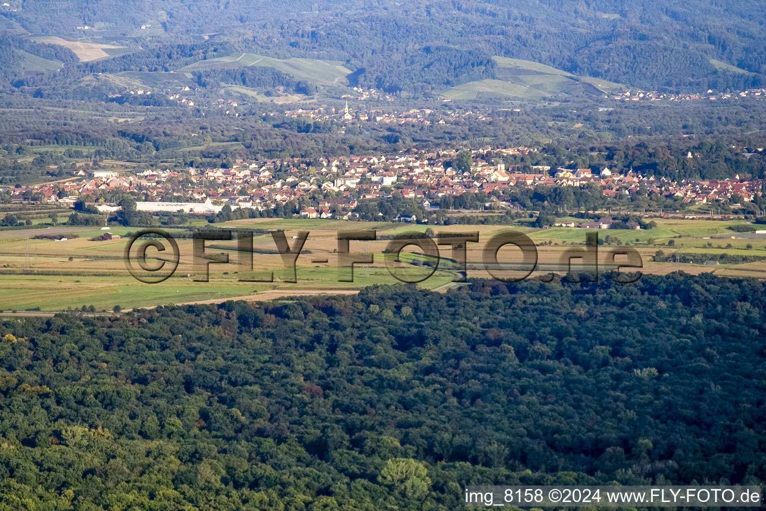 Vue aérienne de De l'ouest à Renchen dans le département Bade-Wurtemberg, Allemagne