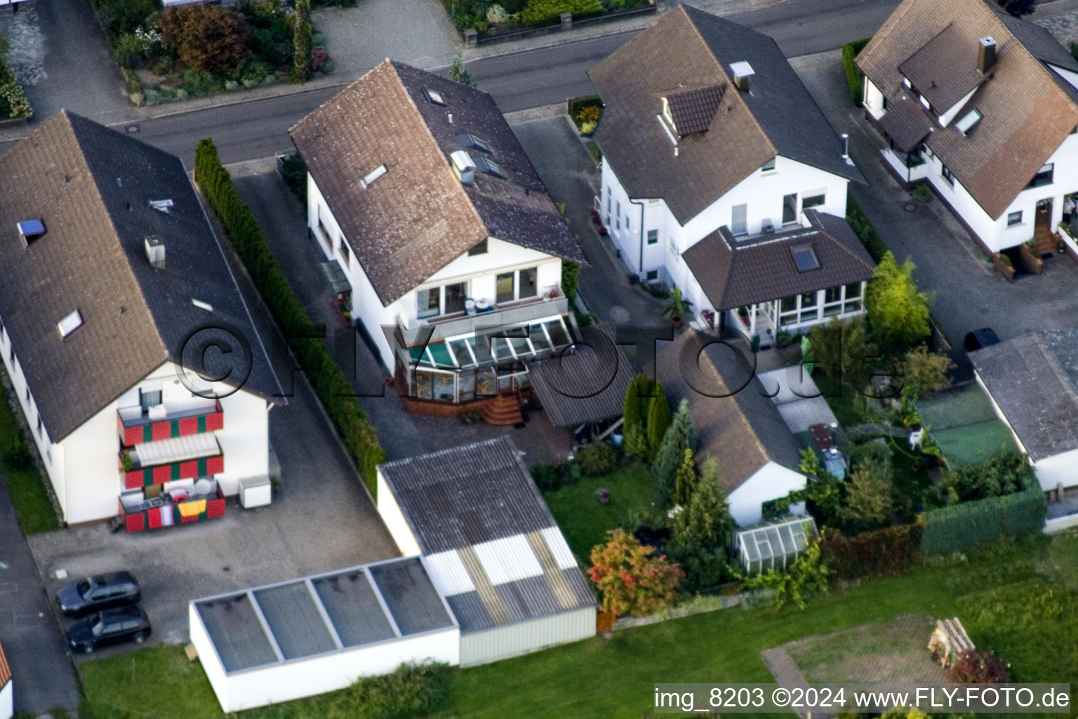 Rue Runzweg à le quartier Urloffen in Appenweier dans le département Bade-Wurtemberg, Allemagne hors des airs