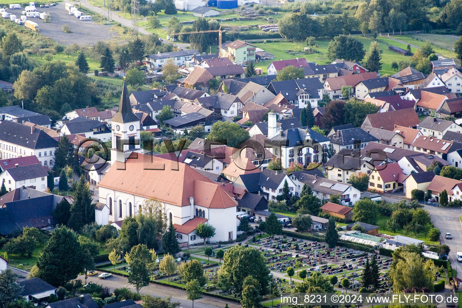 Photographie aérienne de Église à le quartier Urloffen in Appenweier dans le département Bade-Wurtemberg, Allemagne