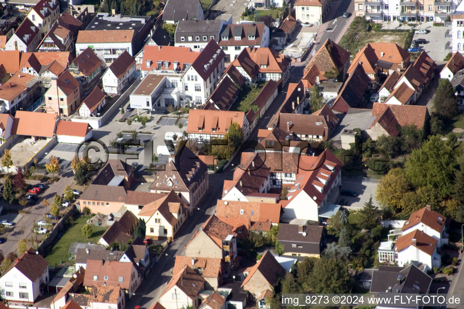 Photographie aérienne de Bahnhofstrasse à Kandel dans le département Rhénanie-Palatinat, Allemagne