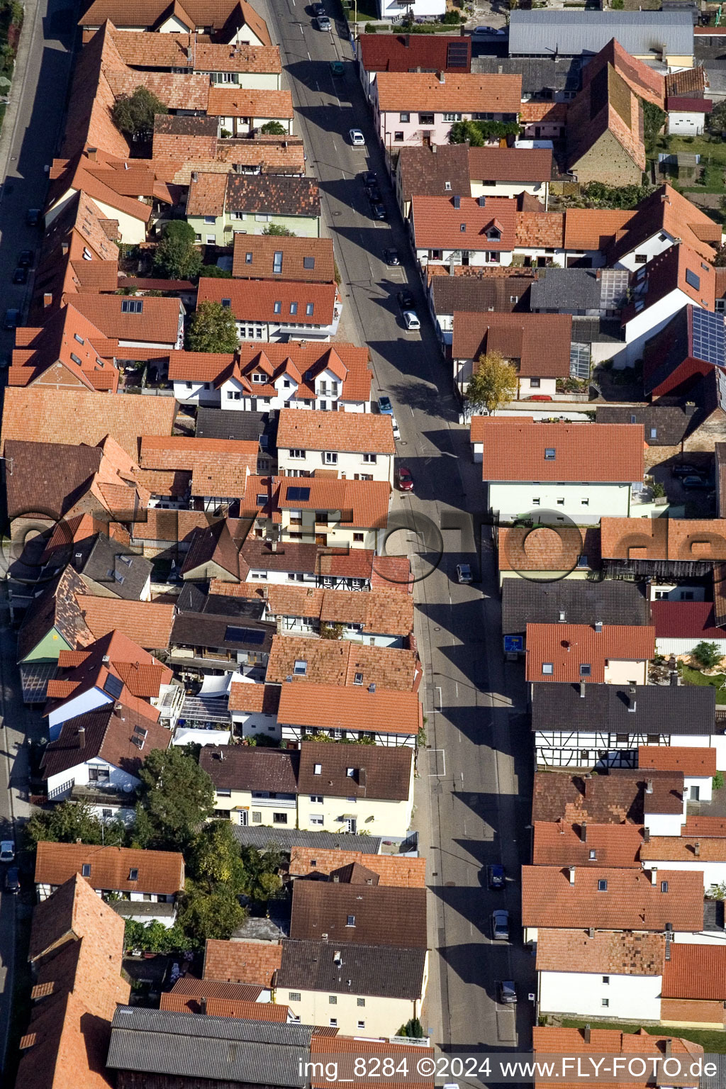 Rheinstraße à Kandel dans le département Rhénanie-Palatinat, Allemagne vue d'en haut