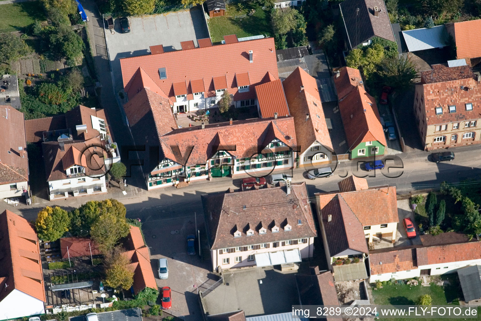 Vue aérienne de Bahnhofstr. à Kandel dans le département Rhénanie-Palatinat, Allemagne