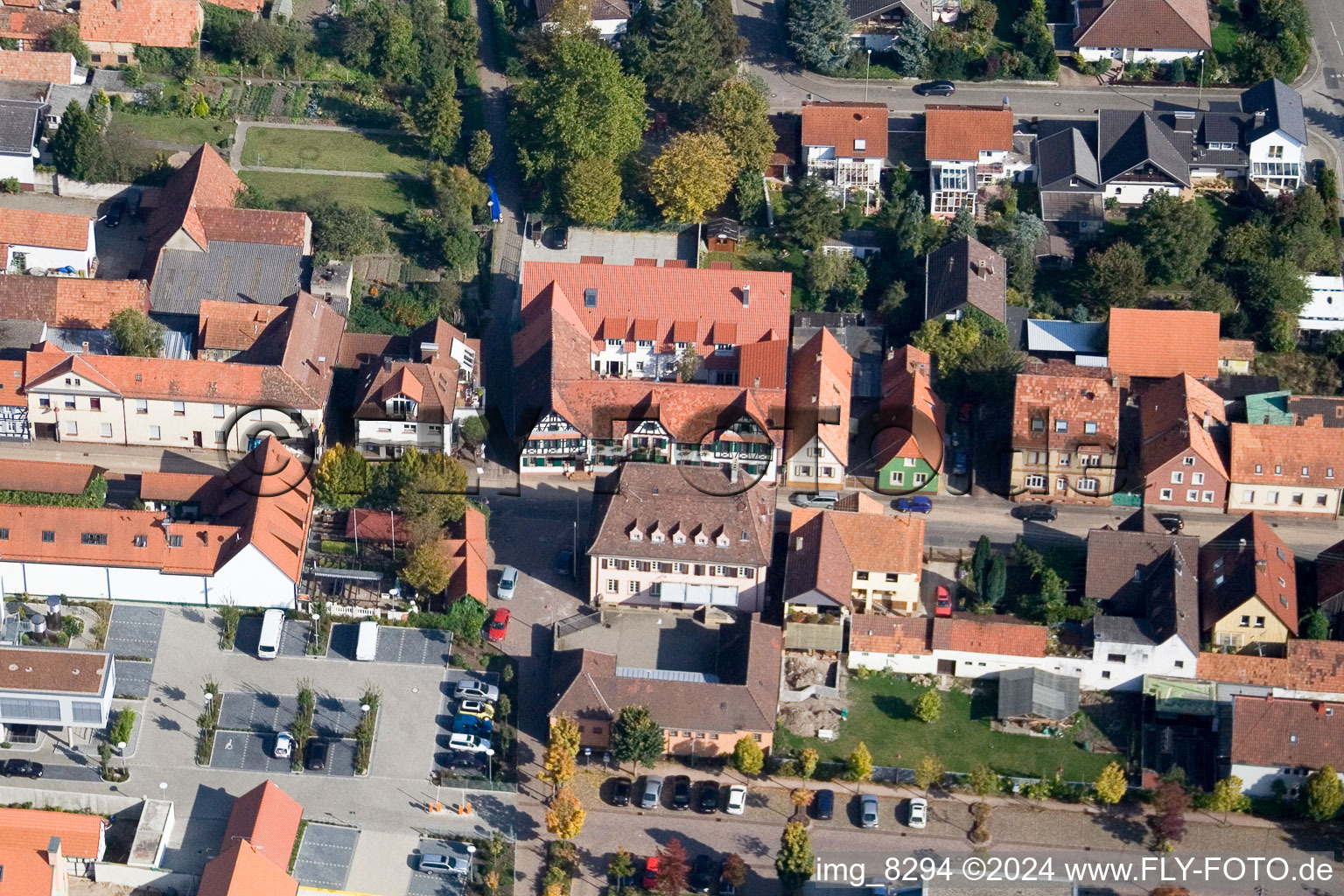 Vue aérienne de Bahnhofstr. à Kandel dans le département Rhénanie-Palatinat, Allemagne