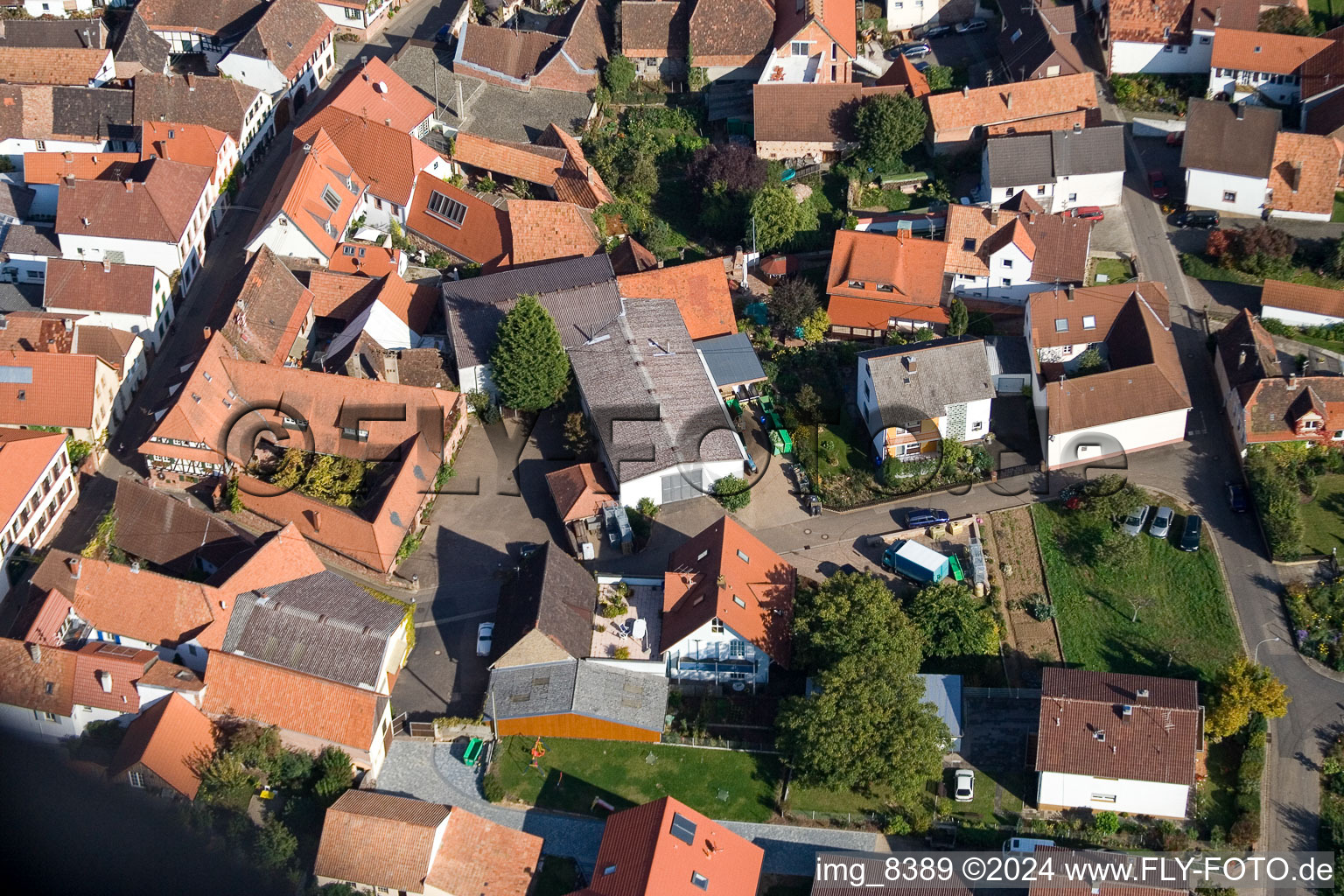 Photographie aérienne de Birkweiler dans le département Rhénanie-Palatinat, Allemagne