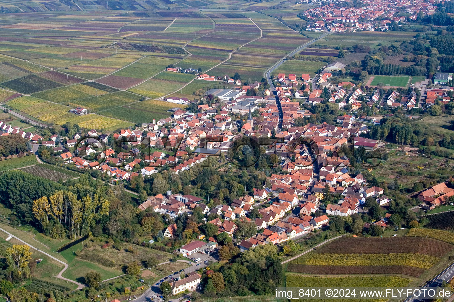 Siebeldingen dans le département Rhénanie-Palatinat, Allemagne depuis l'avion