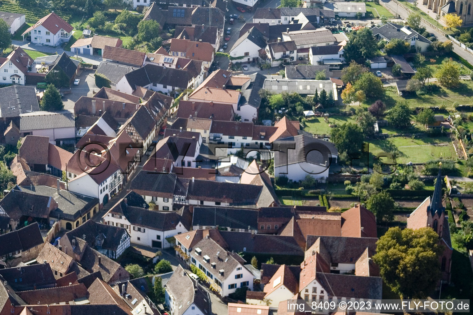 Enregistrement par drone de Birkweiler dans le département Rhénanie-Palatinat, Allemagne