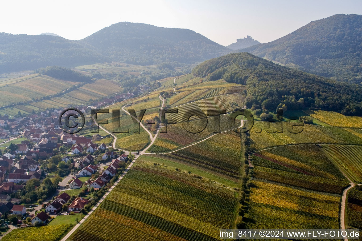 Ranschbach dans le département Rhénanie-Palatinat, Allemagne depuis l'avion