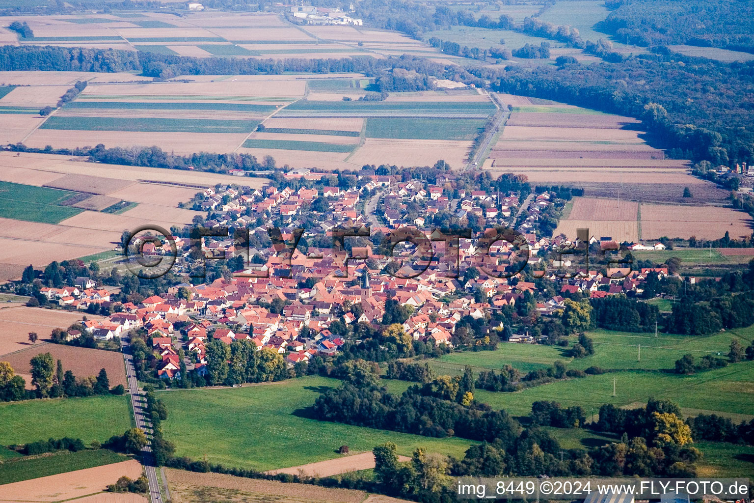 Rohrbach dans le département Rhénanie-Palatinat, Allemagne vue d'en haut