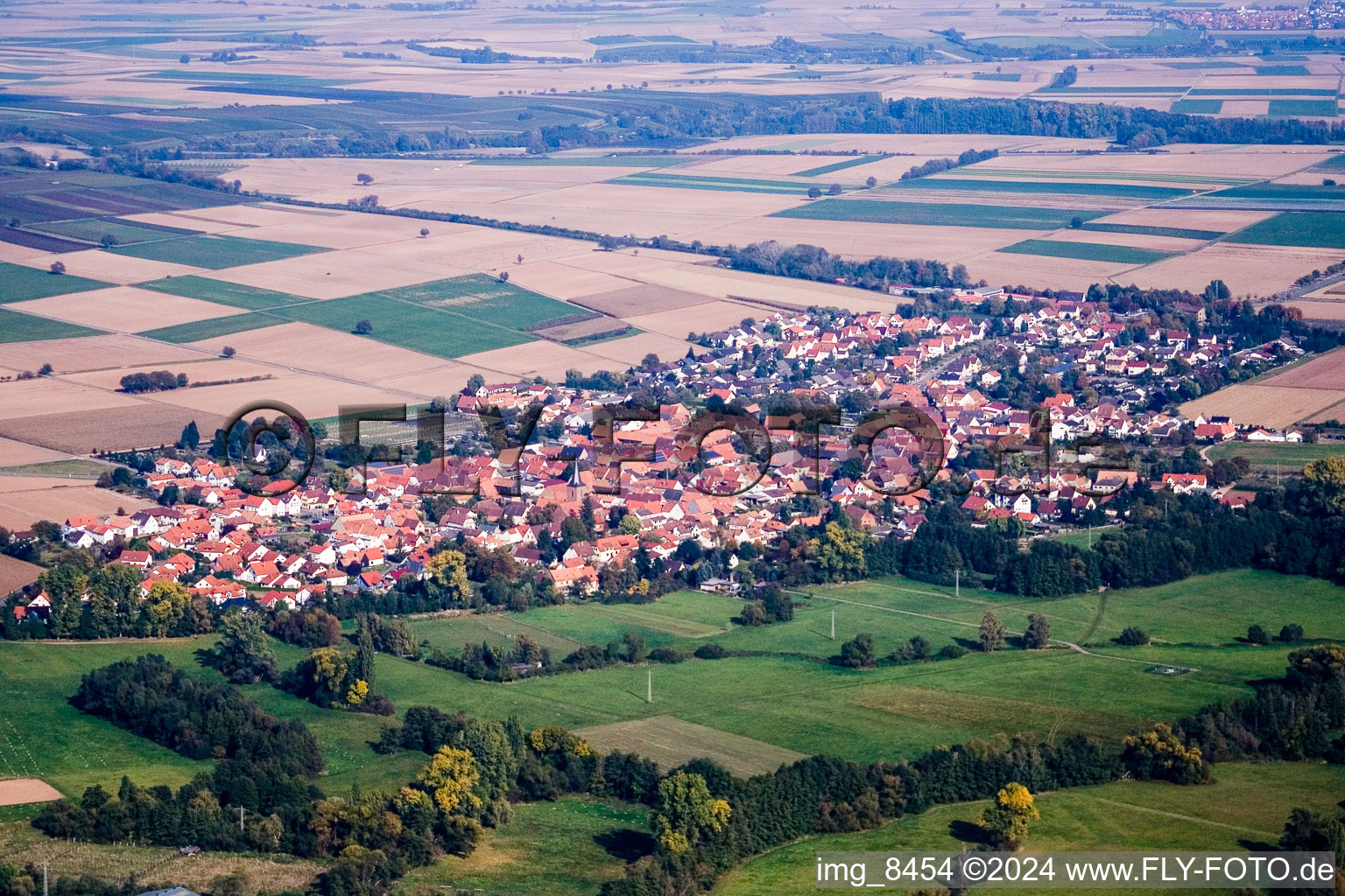 Vue aérienne de Du sud-ouest à Rohrbach dans le département Rhénanie-Palatinat, Allemagne